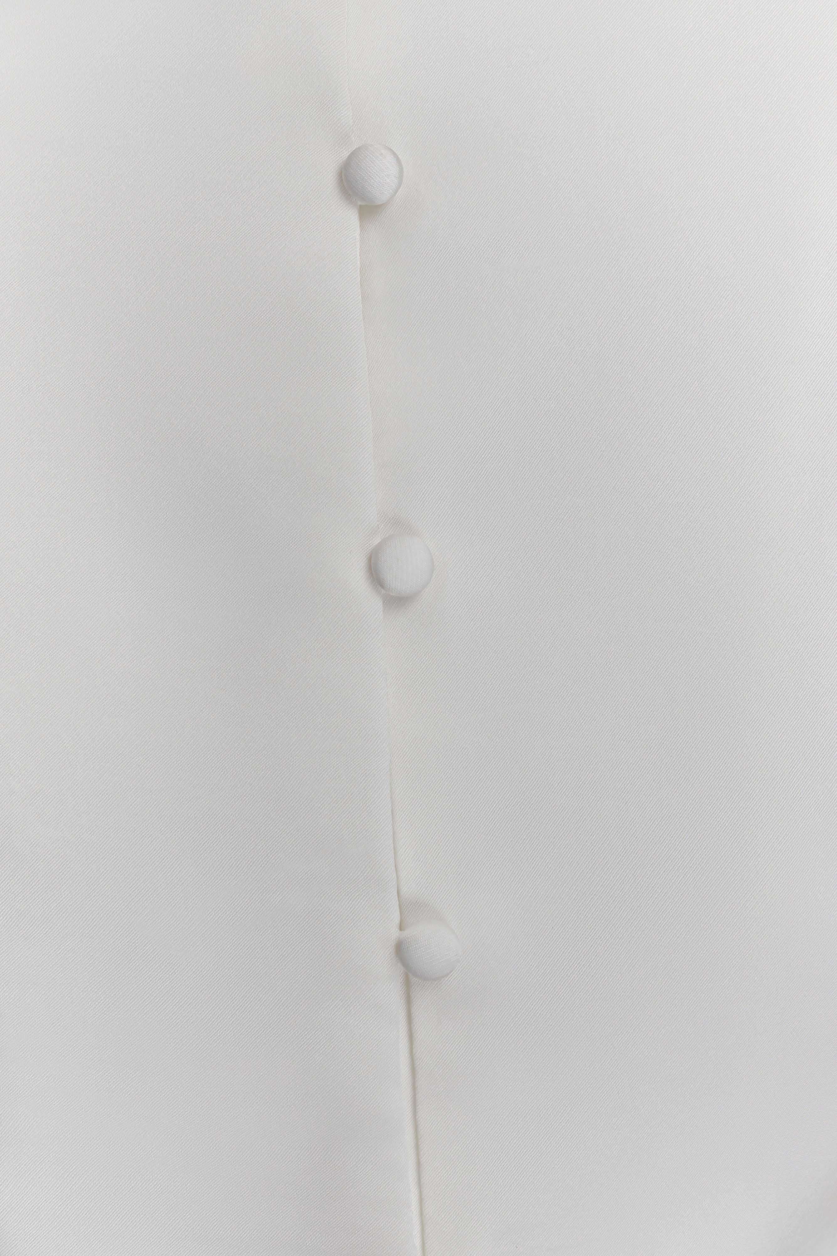 Anne Short Sleeve Satin Top - White - Image 6