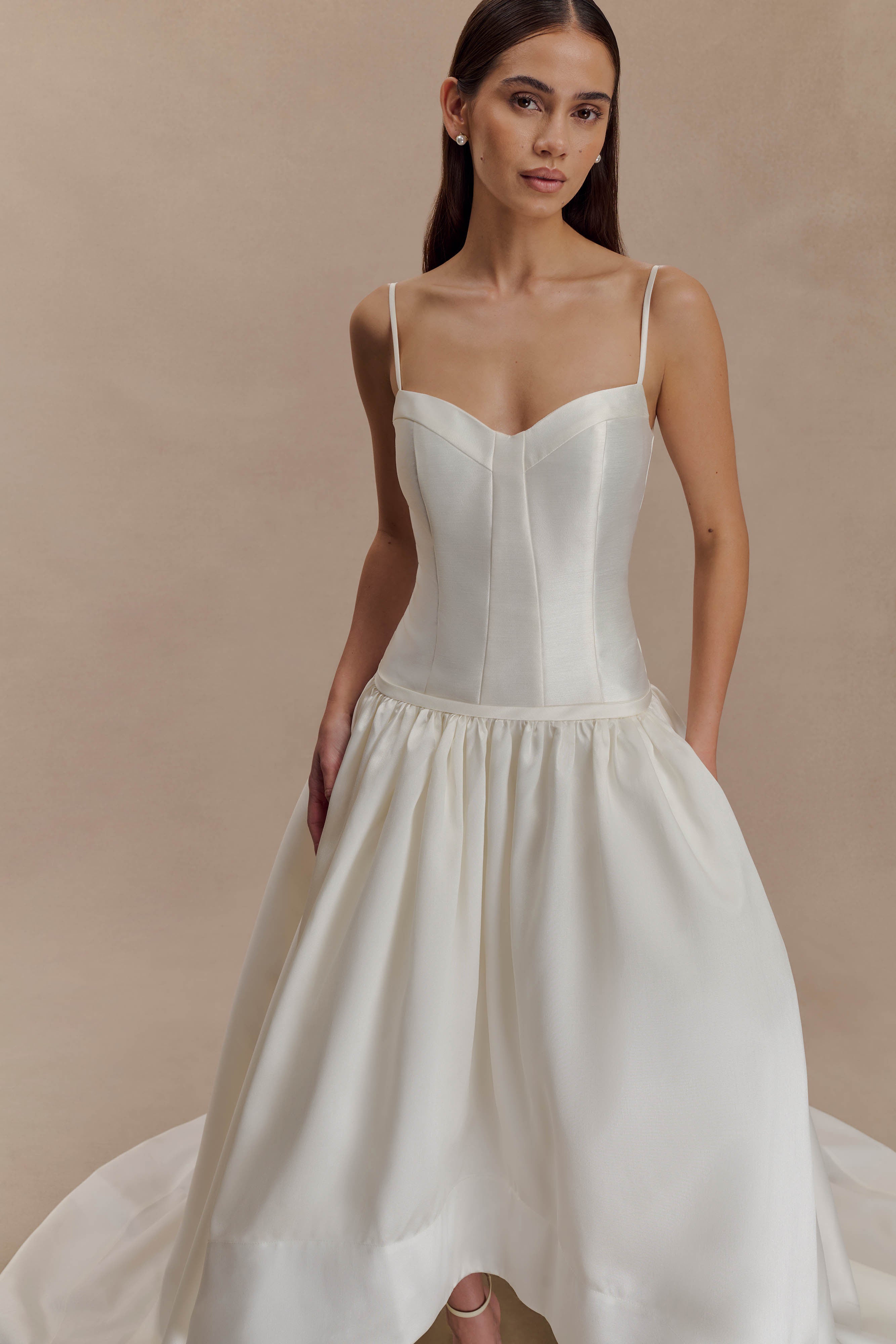 Carol Taffeta Maxi Gown - Ivory - Image 8