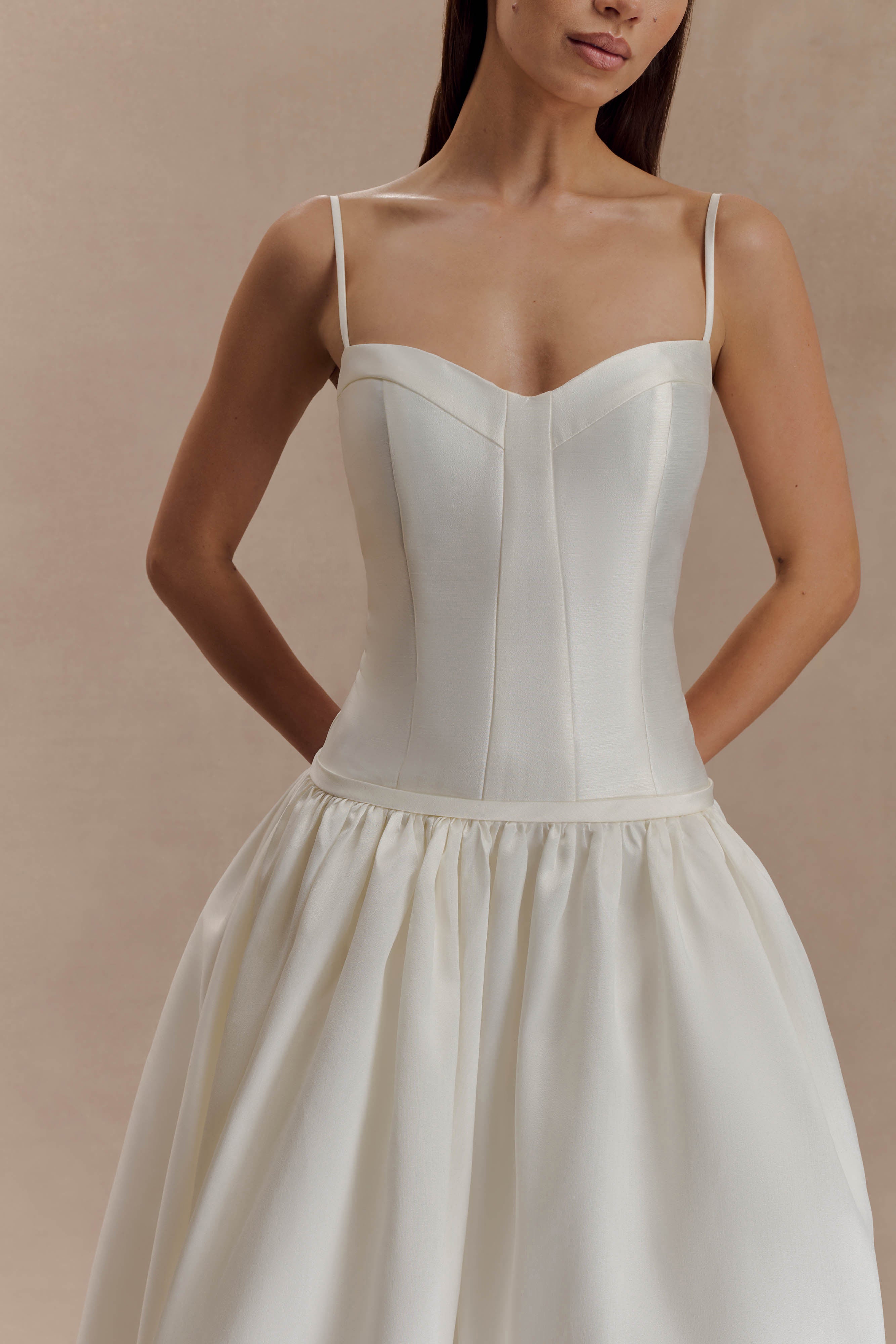 Carol Taffeta Maxi Gown - Ivory - Image 3