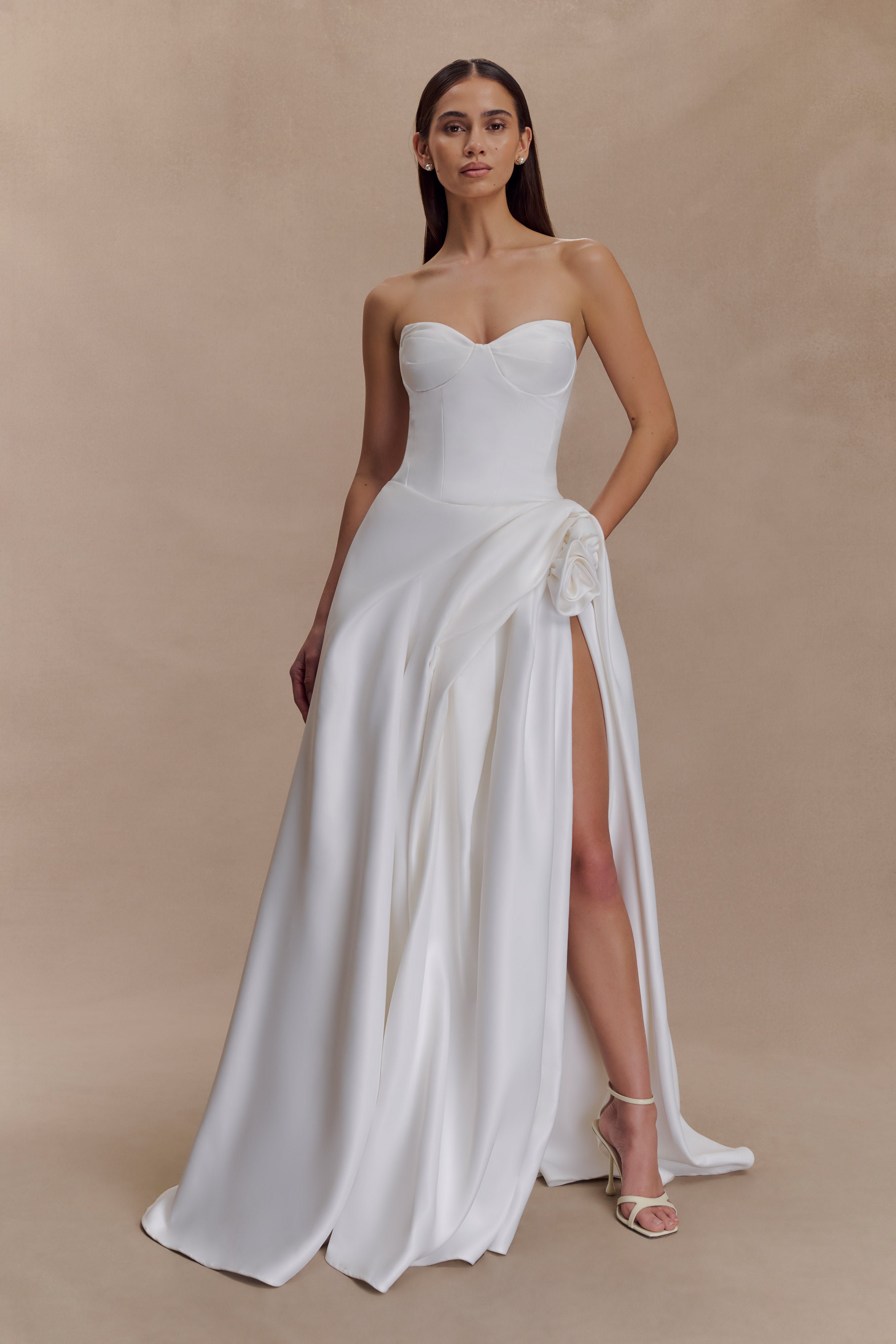 Elizabeth Strapless Corset Maxi Dress - White - Image 6