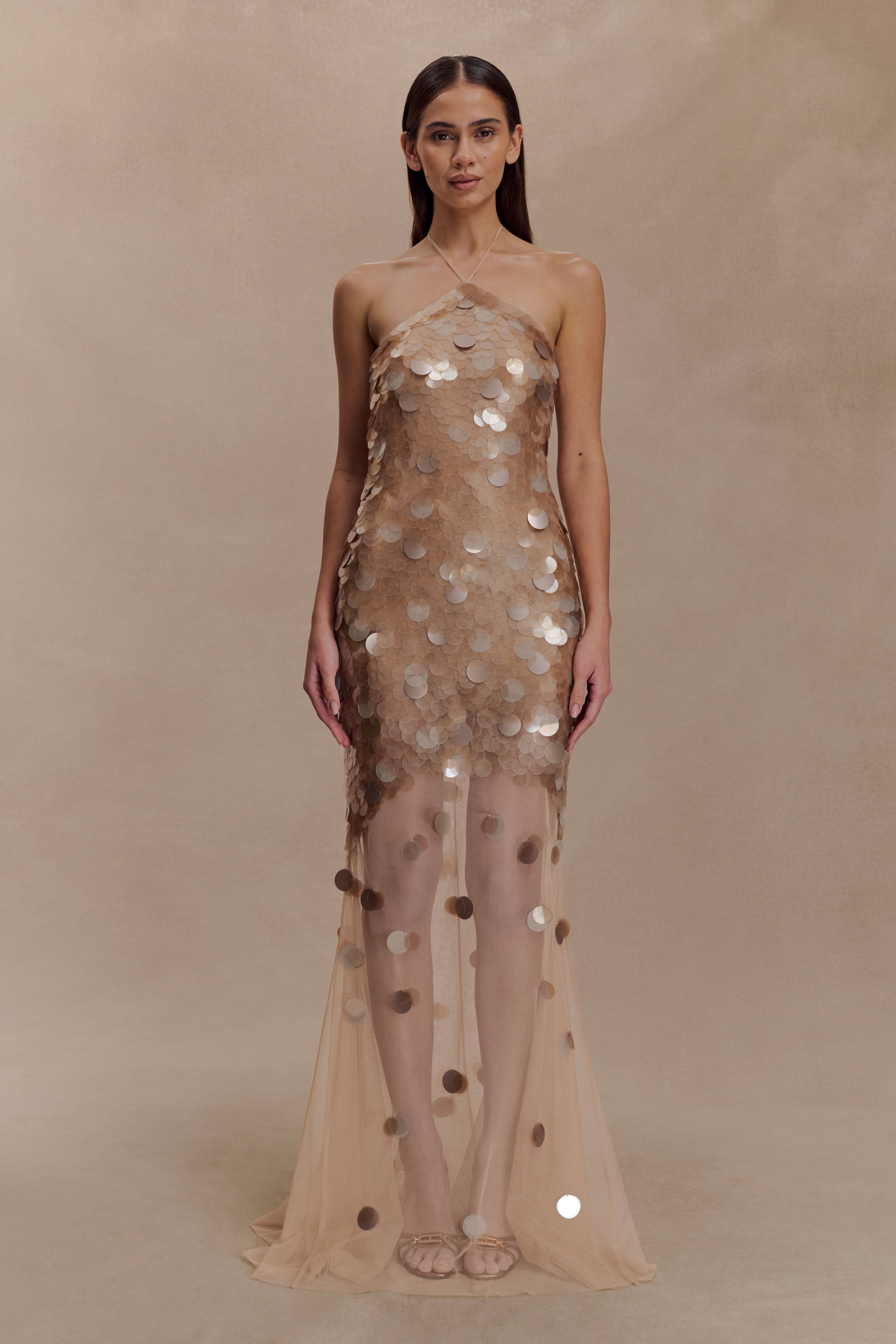 Jenny Hand Embellished Maxi Dress - Gold - Image 6