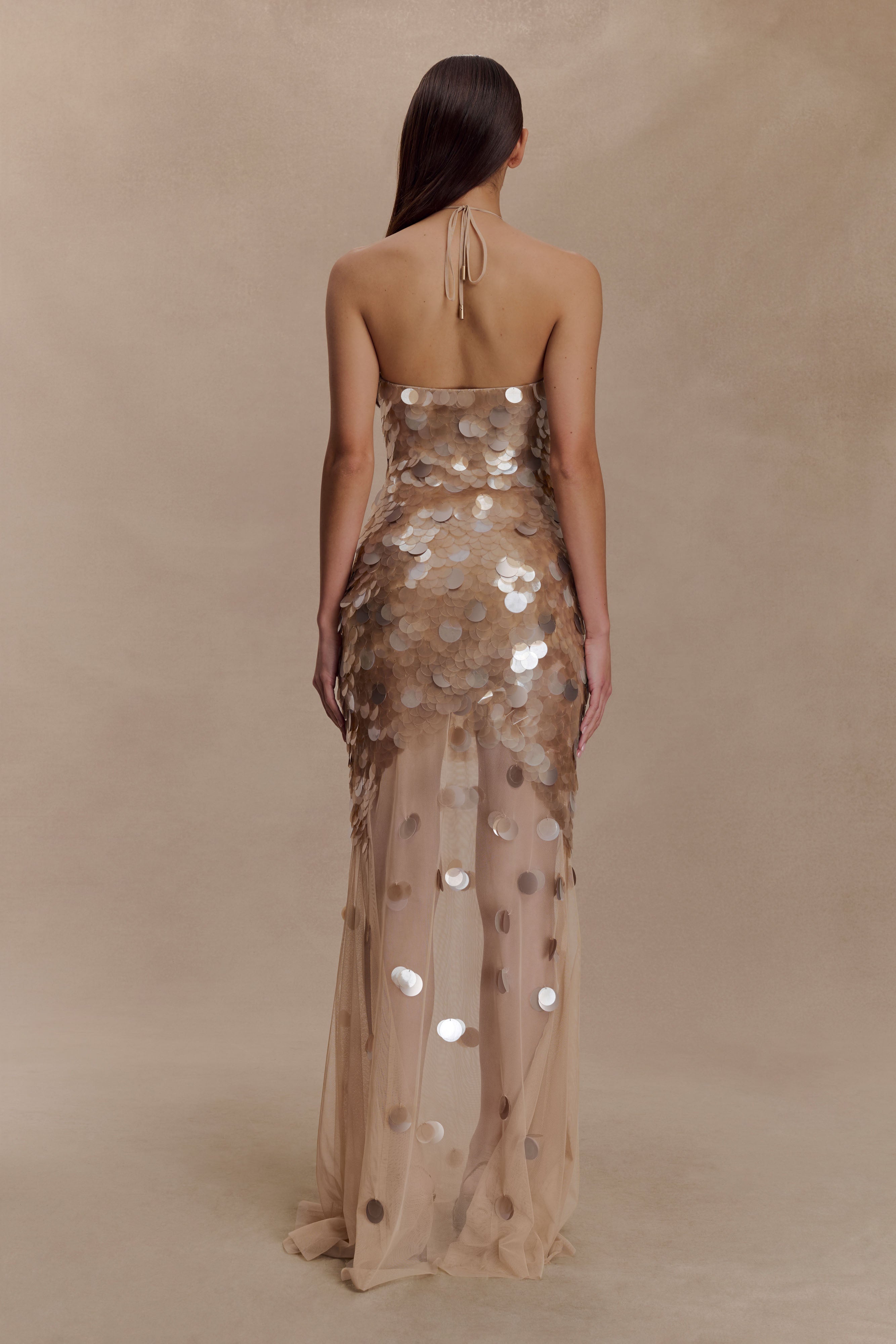 Jenny Hand Embellished Maxi Dress - Gold - Image 7