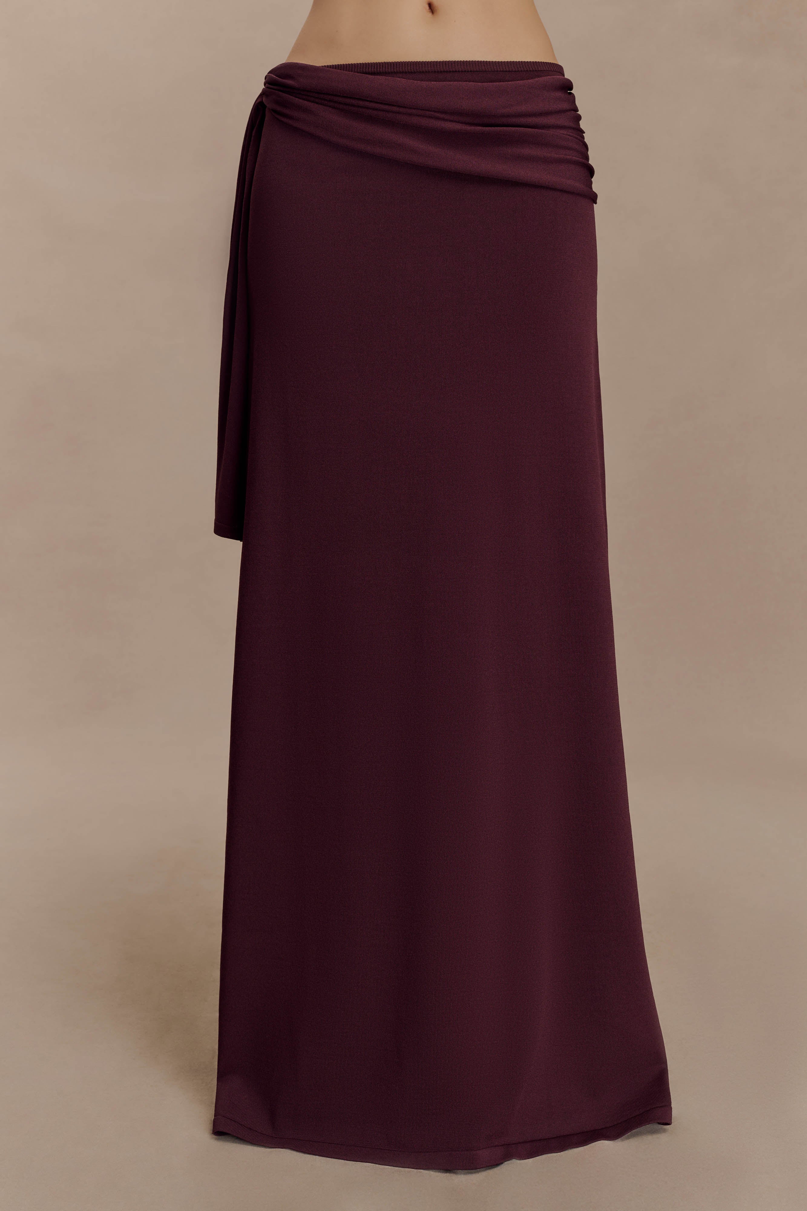 Alternative view of Bowie Low Rise Knit Maxi Skirt - Dark Chocolate