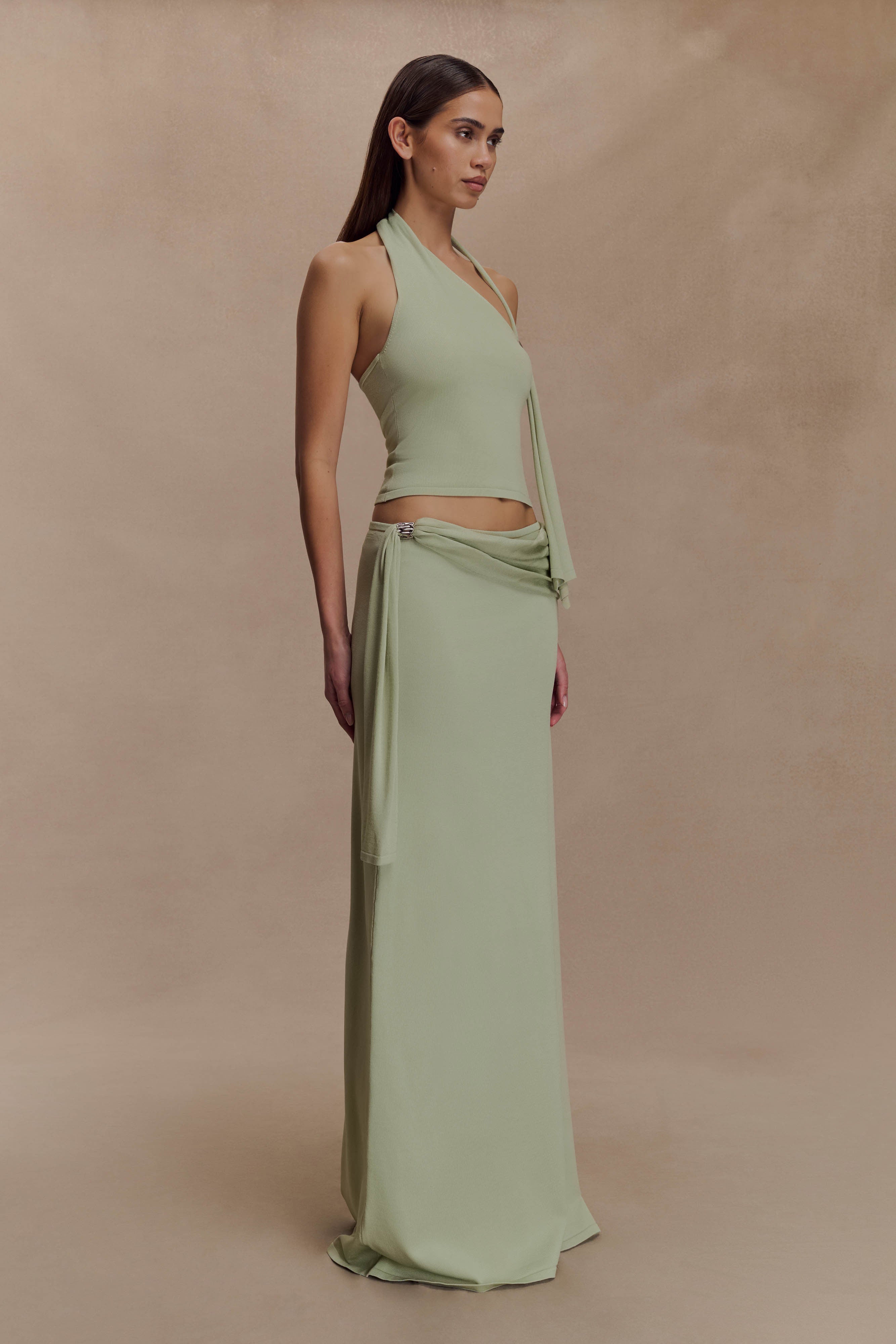 Xanthia Knit Halter Top - Pastel Green - Image 4