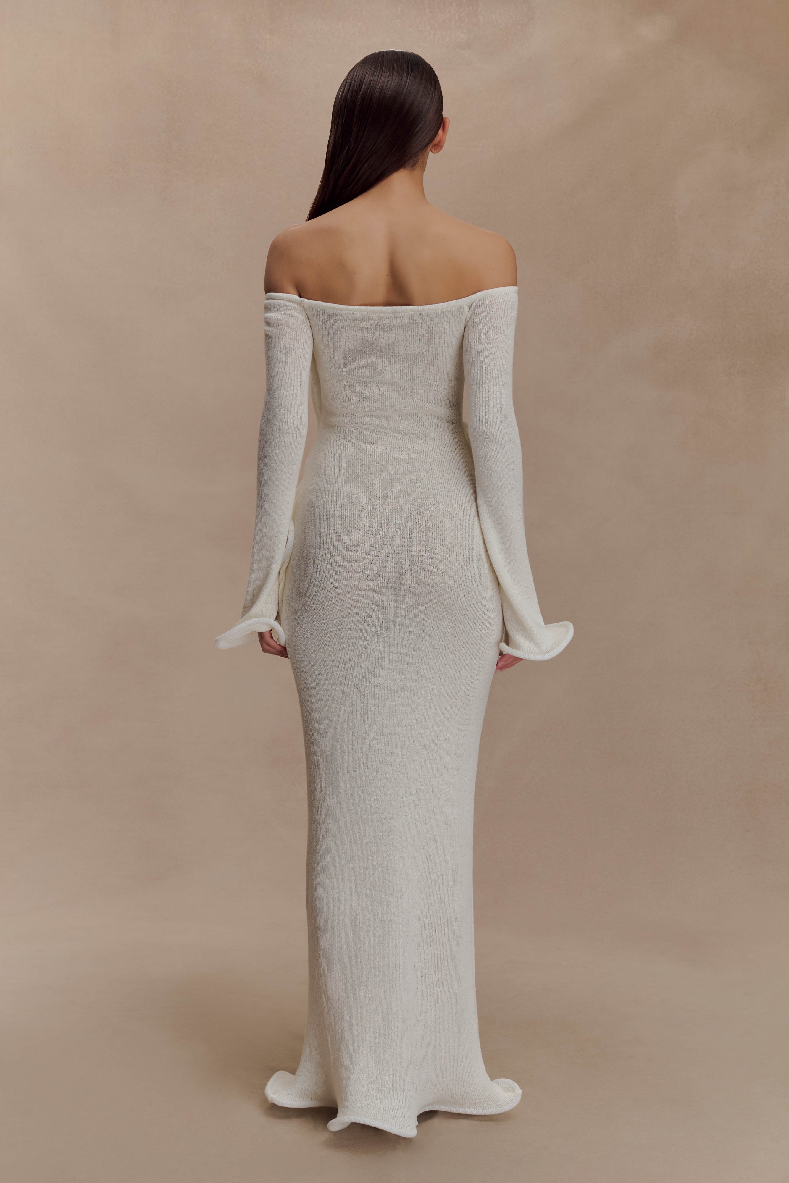 Alternative view of Sandrine Off Shoulder Knit Maxi Dress - White