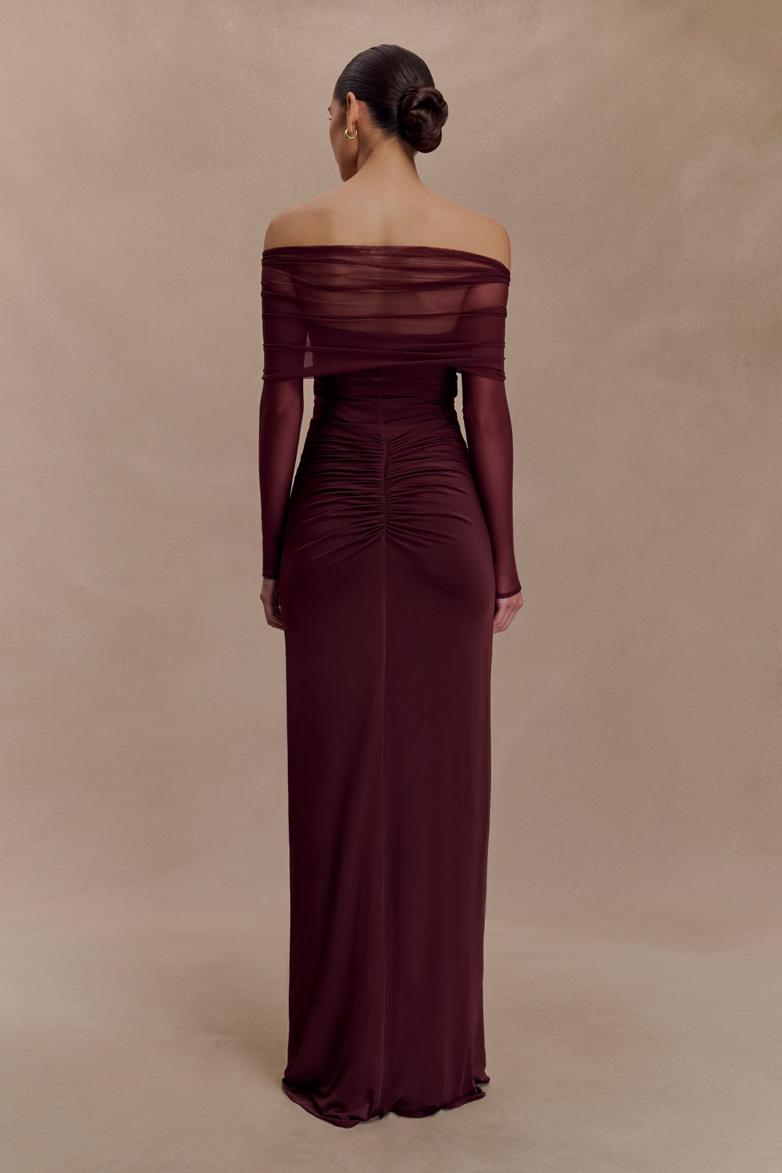 Alternative view of Rafaella Slinky And Mesh Maxi Dress - Mahogany