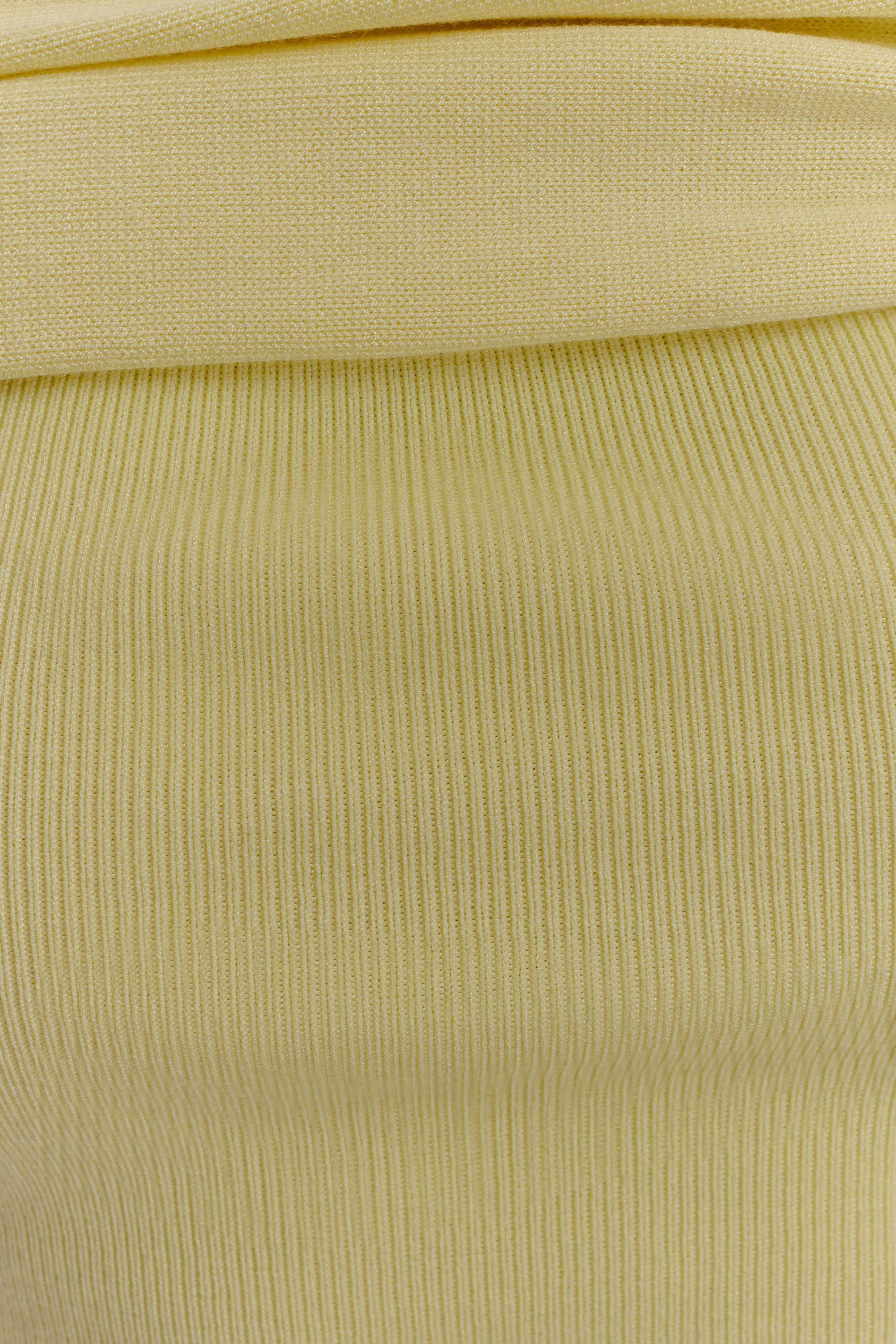 Irene Gathered Knit Maxi Skirt - Lemon - Image 5