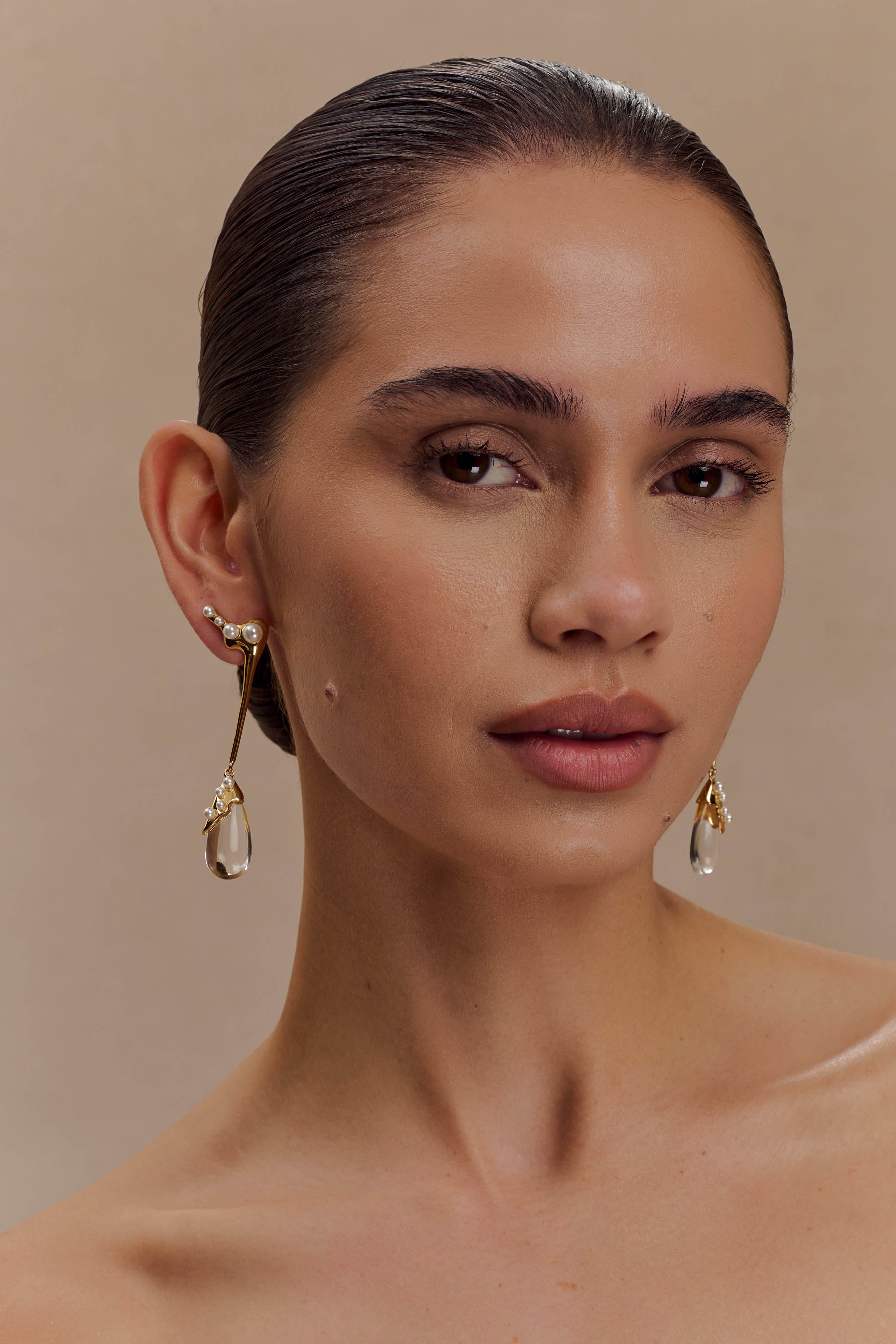 Adelaide Pearl Drop Earrings - Gold - Image 3