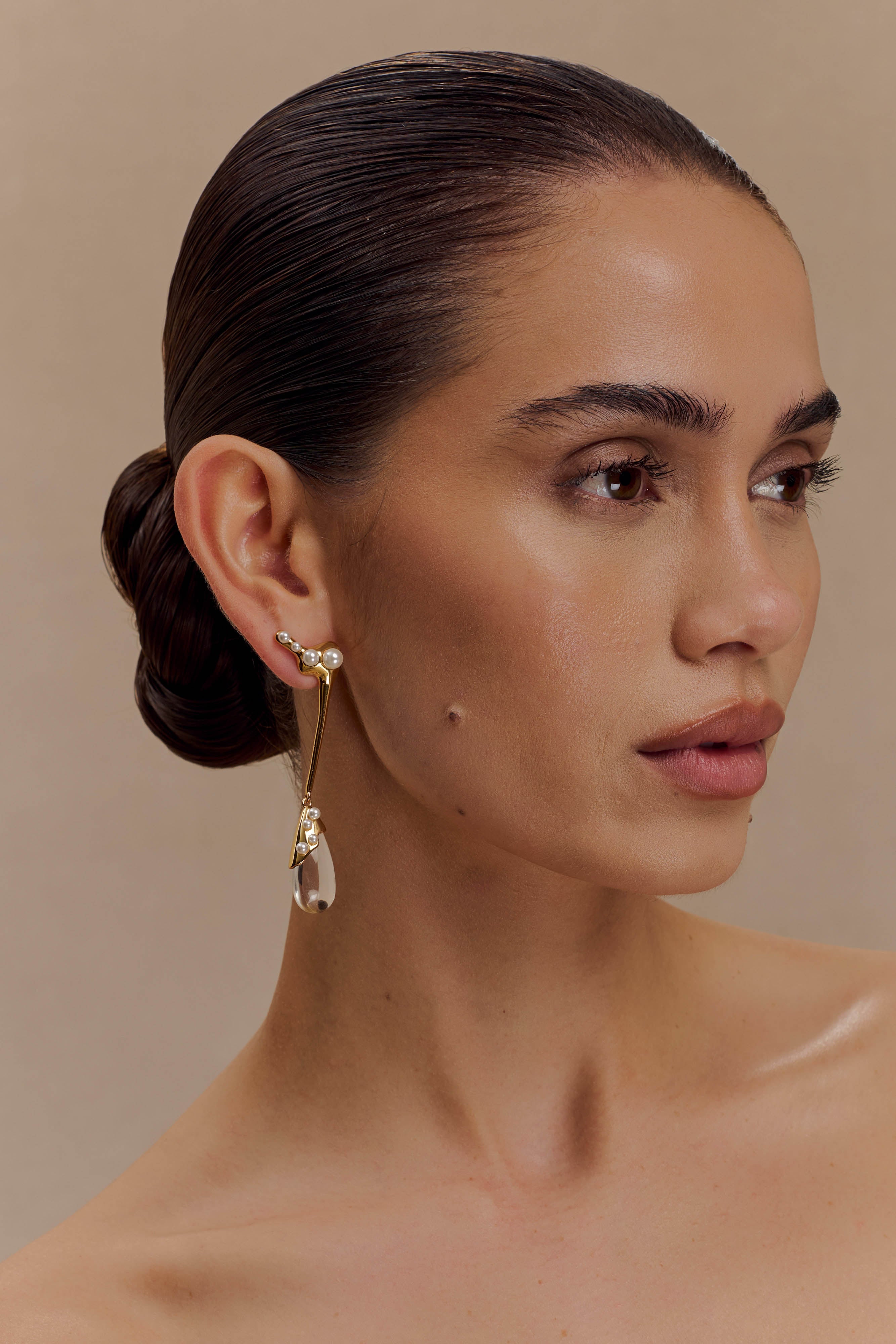 Alternative view of Adelaide Pearl Drop Earrings - Gold