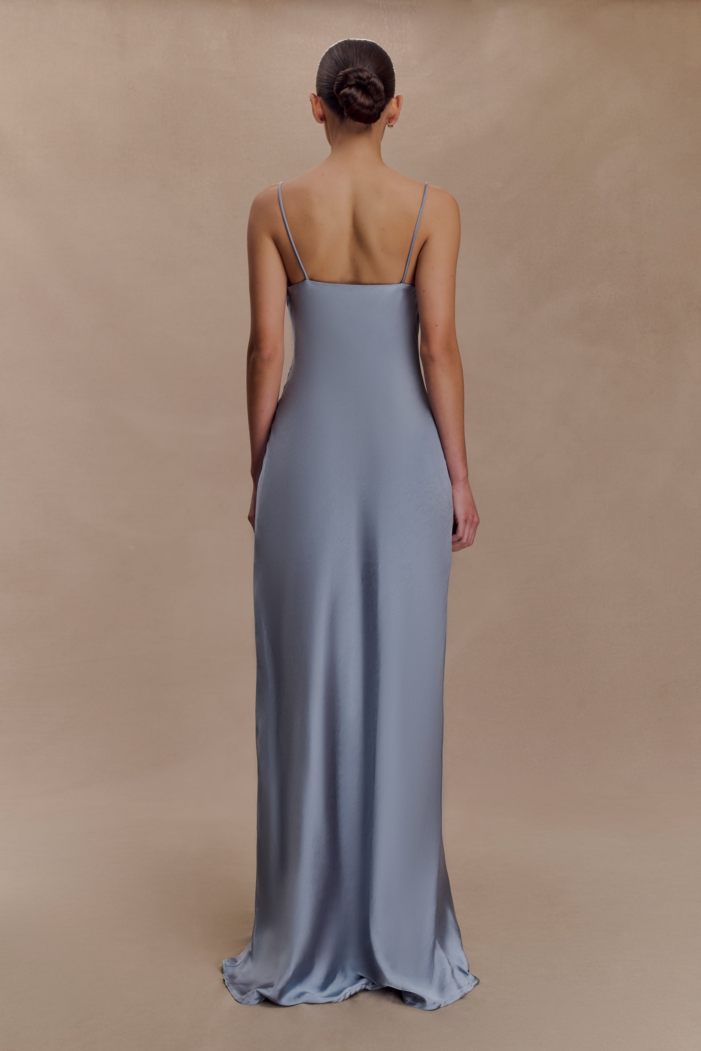 Alternative view of Isadora Lace & Satin Maxi Dress - Frosted Blue