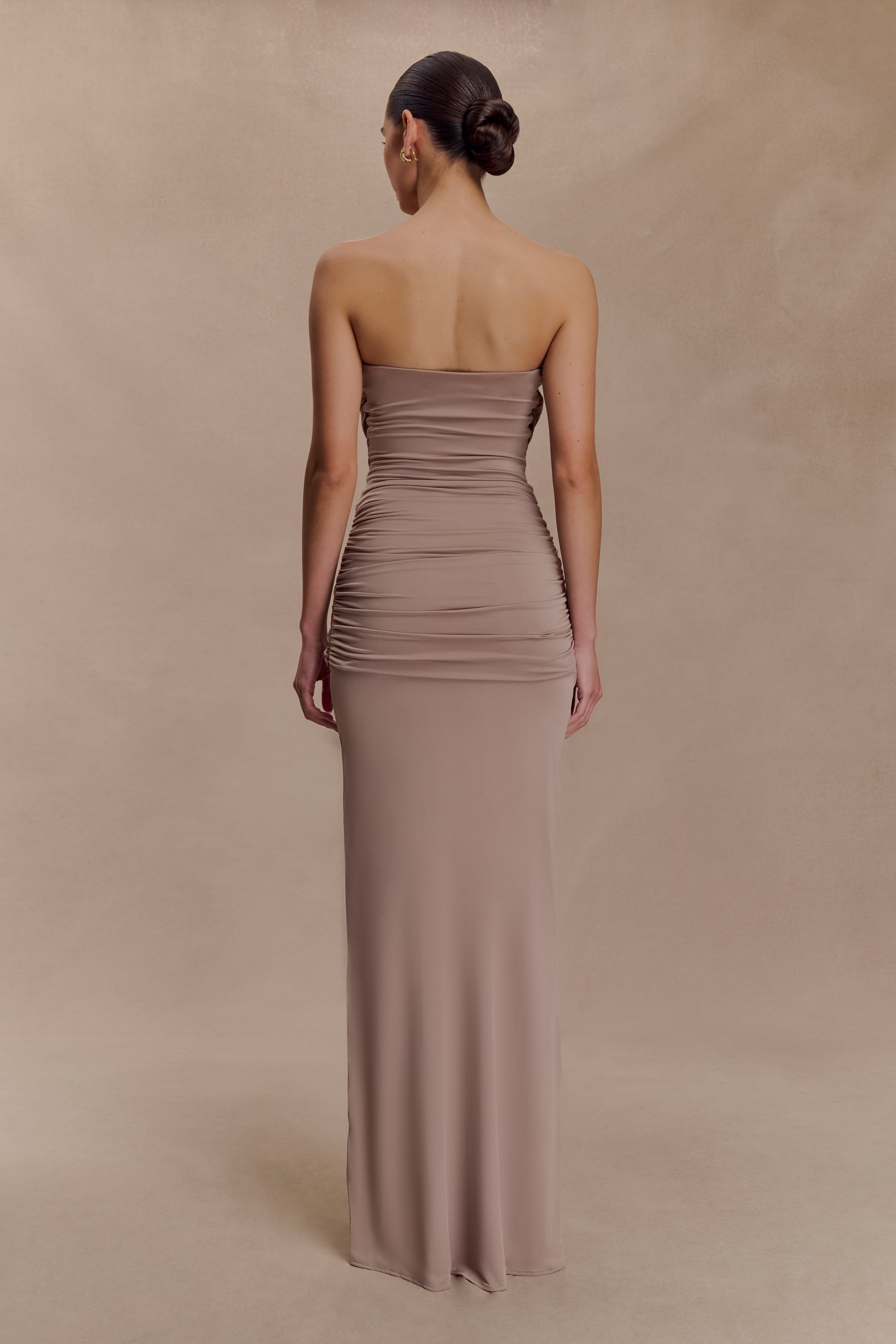 Alternative view of Mirren Strapless Slinky Maxi Dress - Bronze