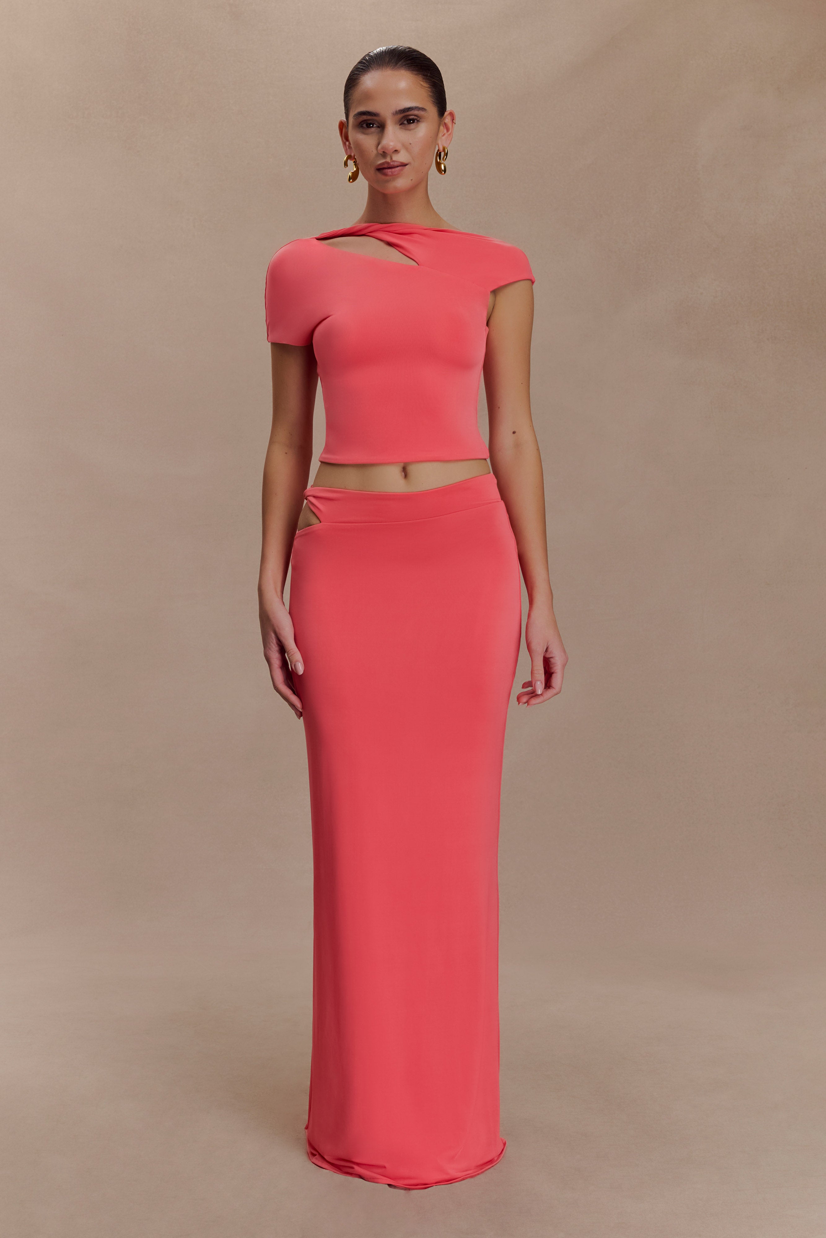 Haven Slinky Twist Top - Coral - Image 7