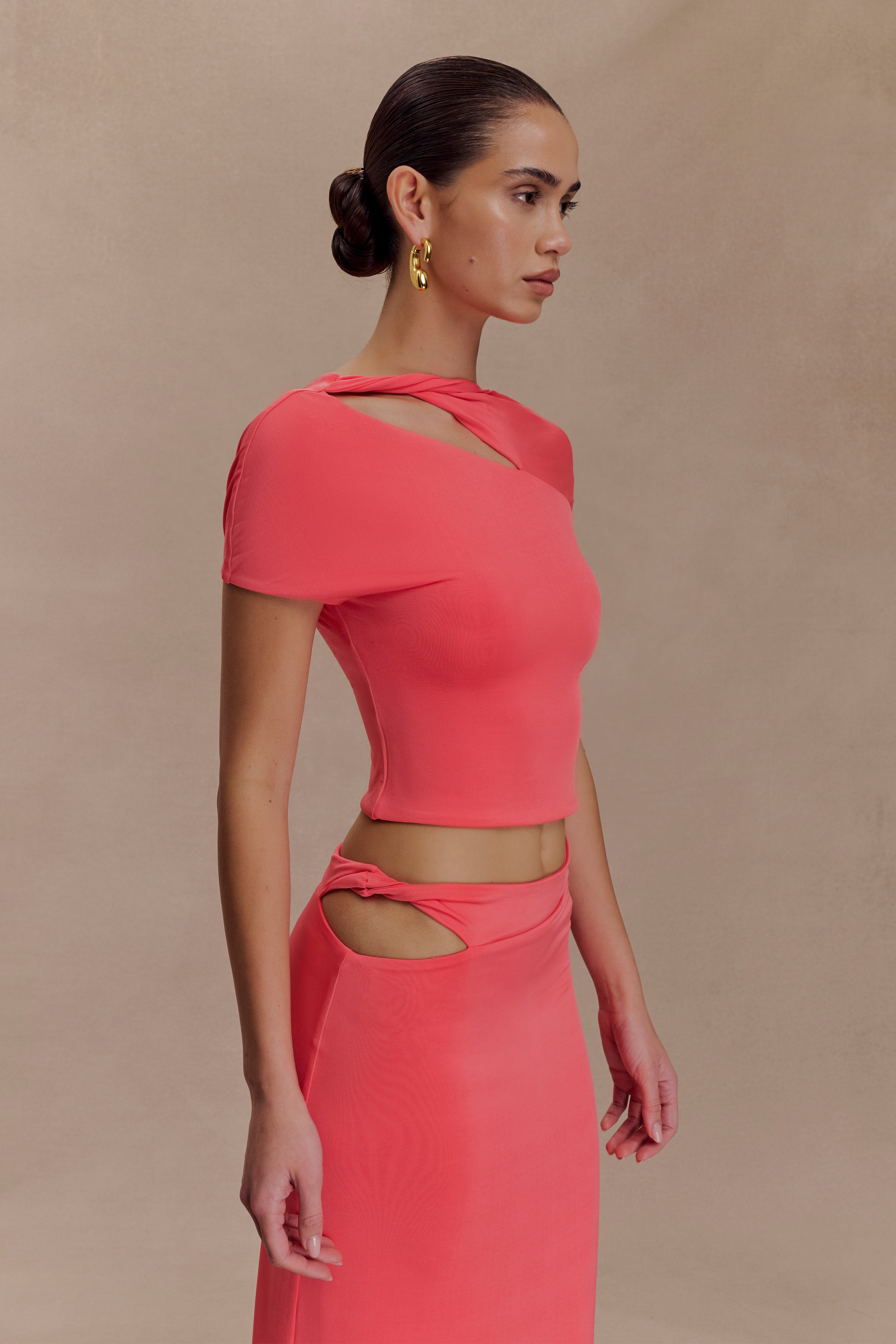 Haven Slinky Twist Top - Coral - Image 3