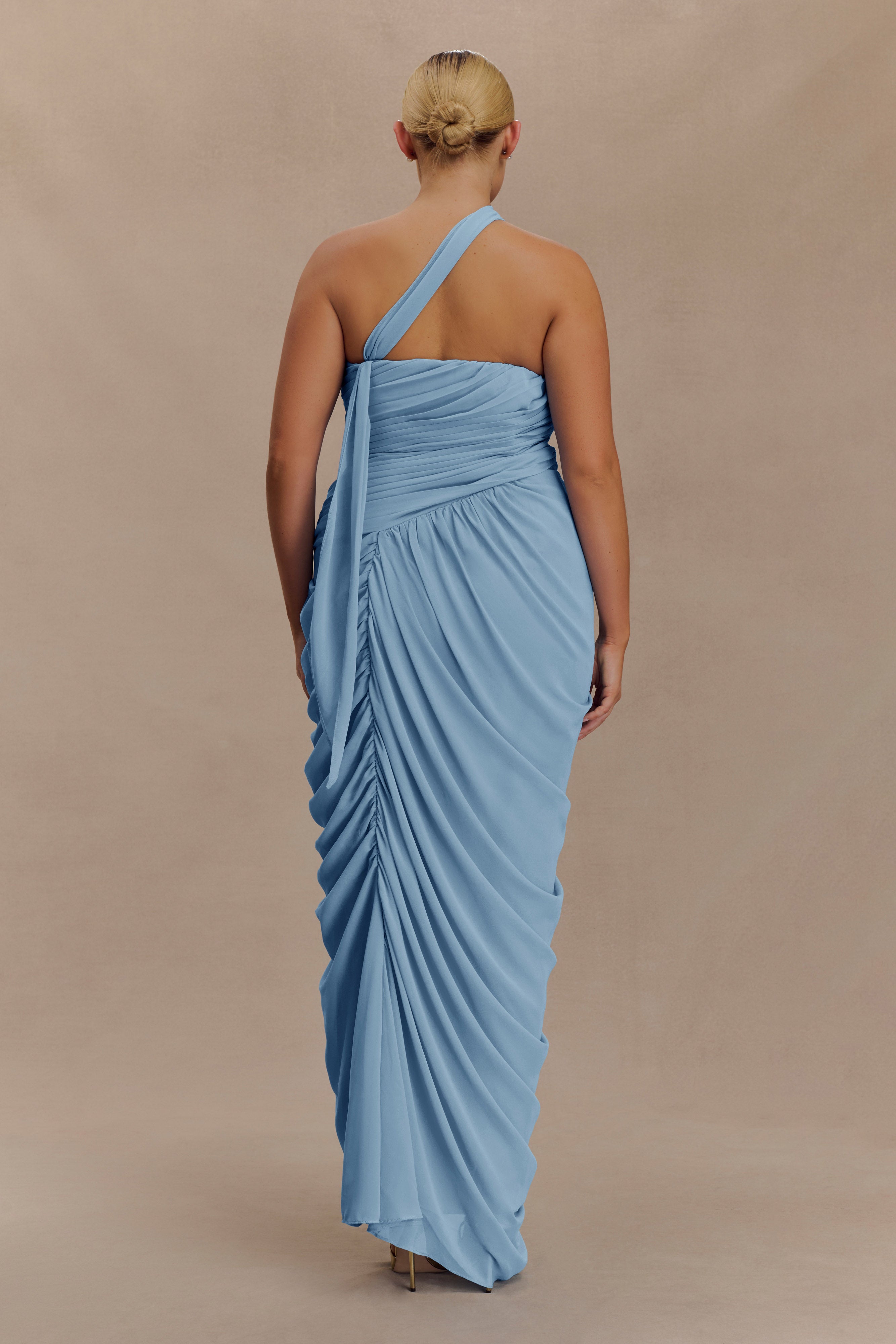 Alternative view of Micaela Chiffon Gathered Maxi Dress - Alaskan Blue