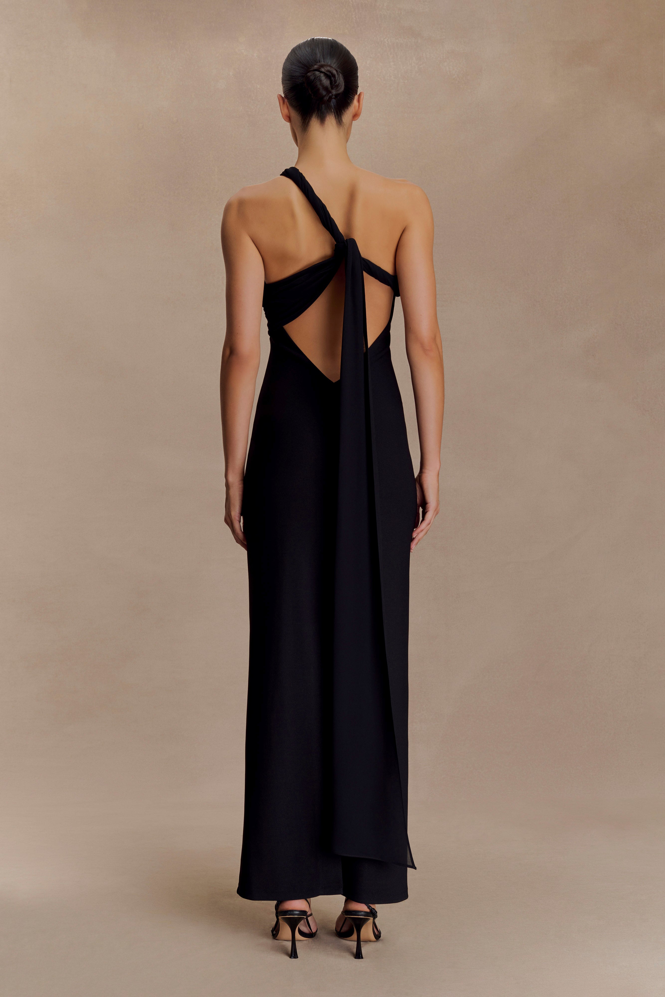 Alternative view of Philippa Knotted Crepe Maxi Dress - Black