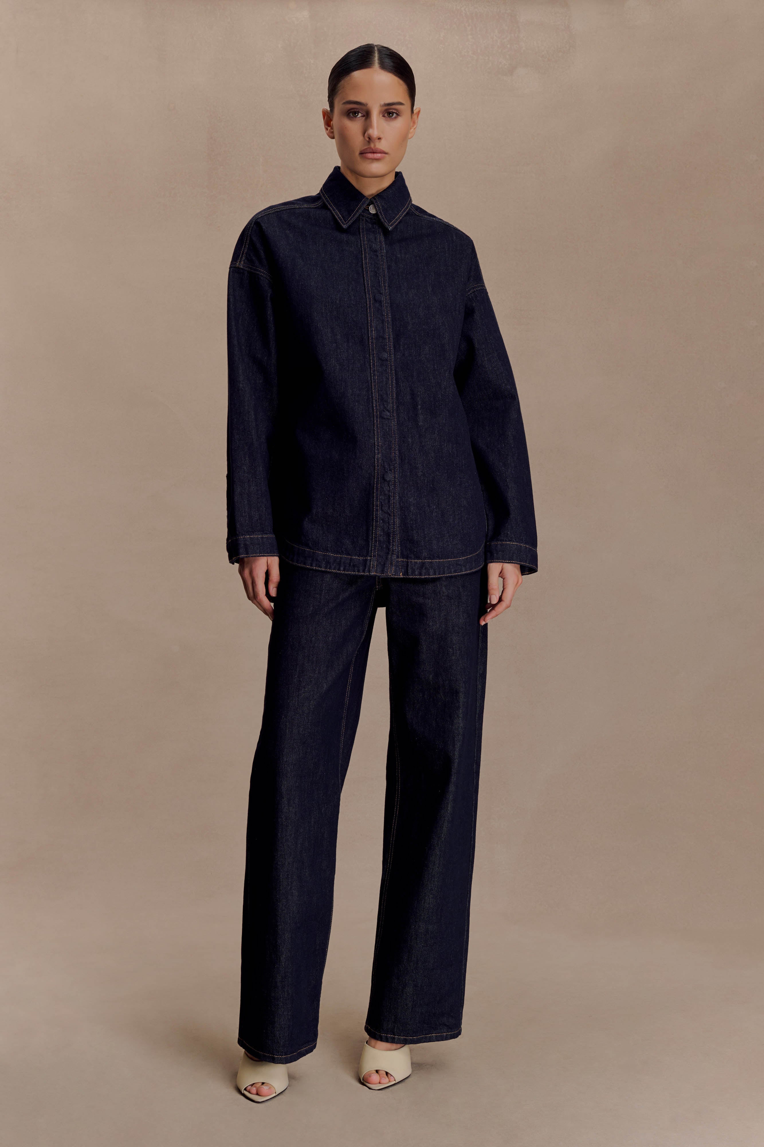 Alternative view of Lioda Oversized Denim Shirt - Washed Indigo Blue
