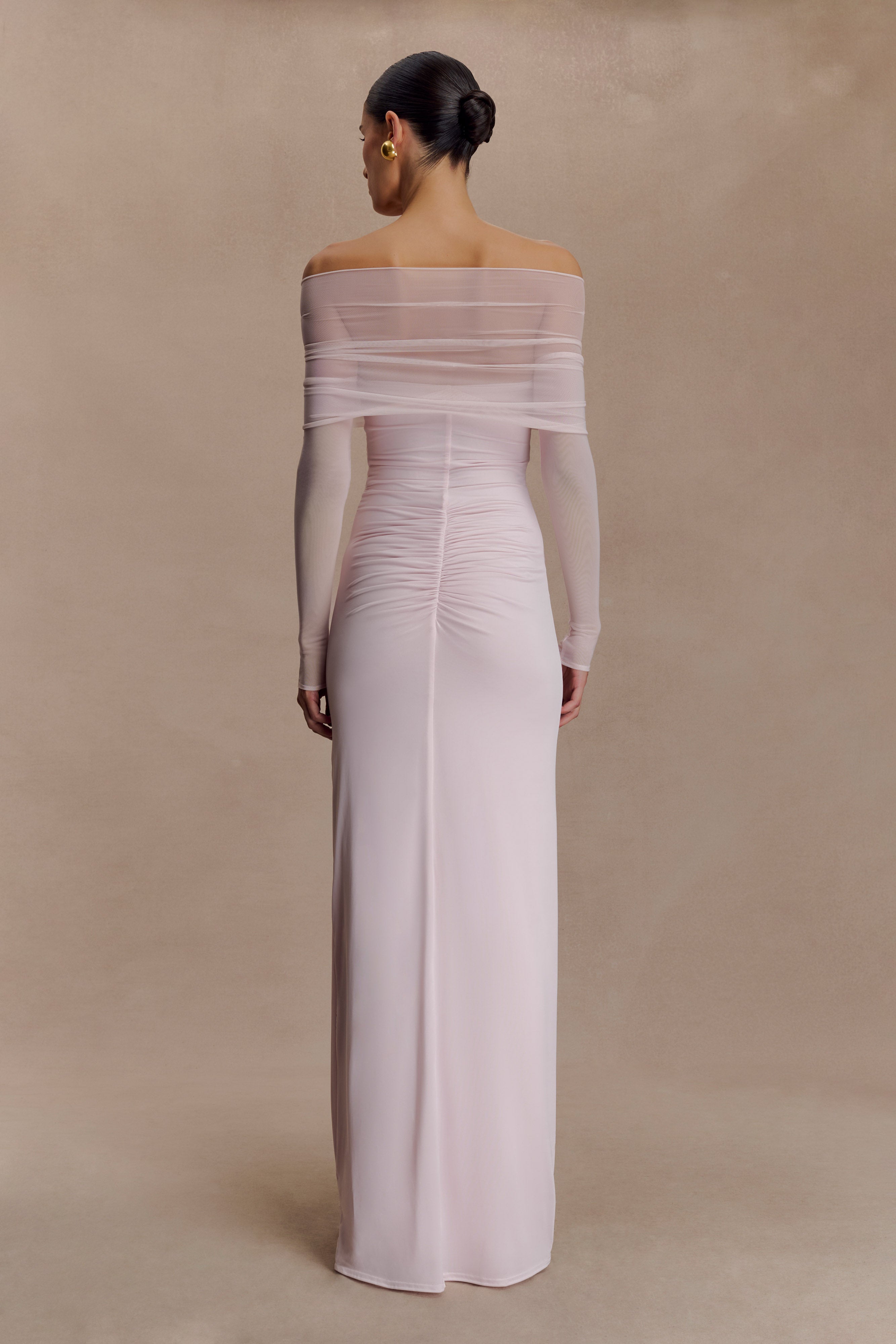 Alternative view of Rafaella Slinky And Mesh Maxi Dress - Pale Pink