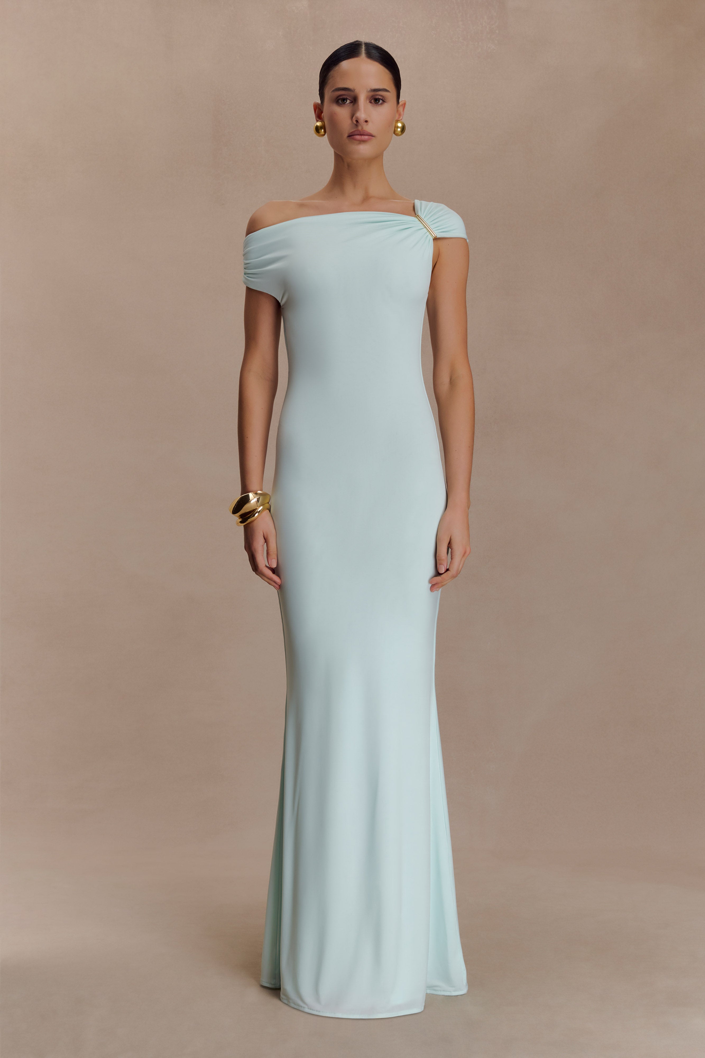 Kinsley Slinky Maxi Dress With Hardware - Lagoon - Image 4