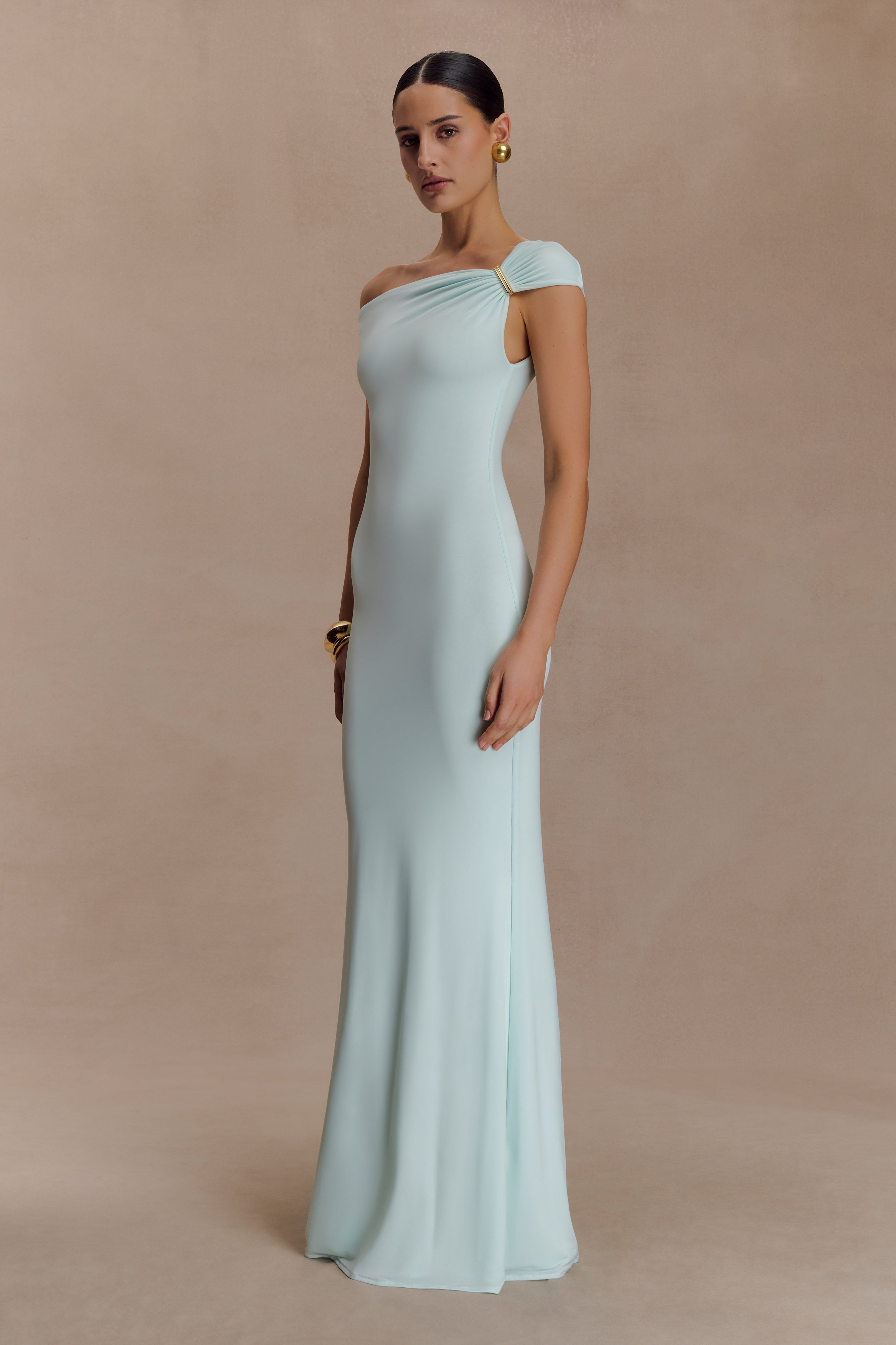 Kinsley Slinky Maxi Dress With Hardware - Lagoon - Image 3