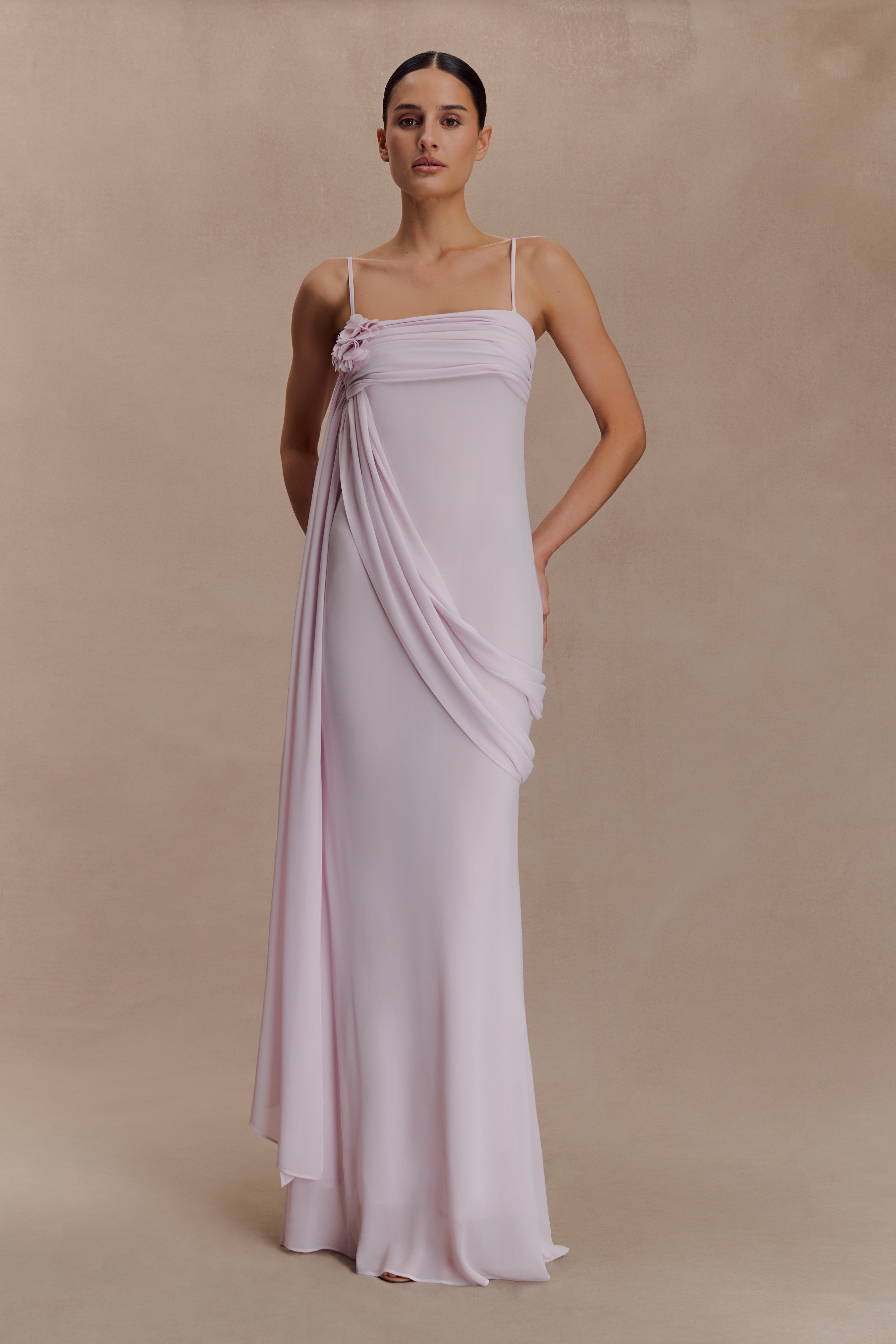 Leena Chiffon Maxi Dress - Light Lilac - Image 5