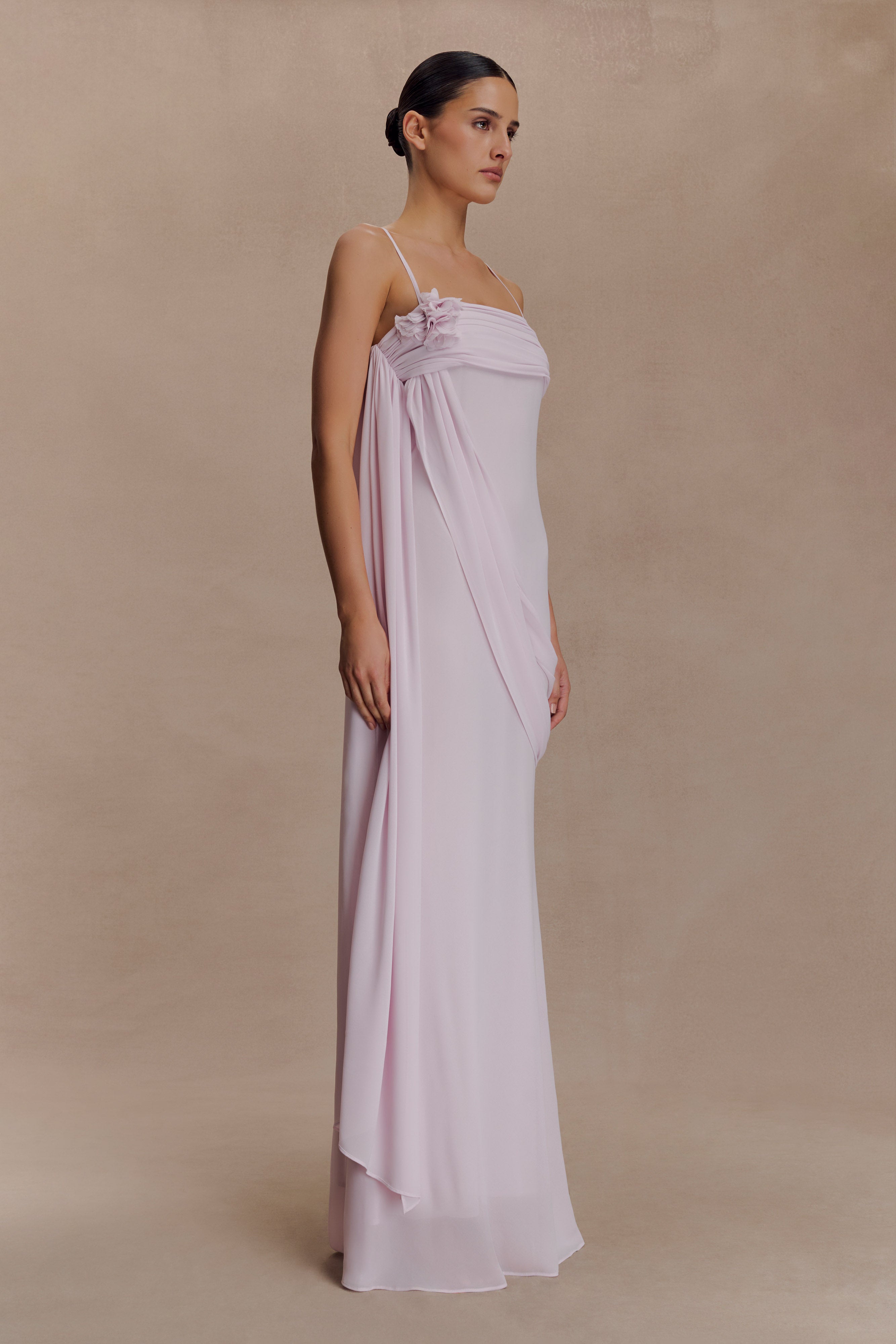 Leena Chiffon Maxi Dress - Light Lilac - Image 4