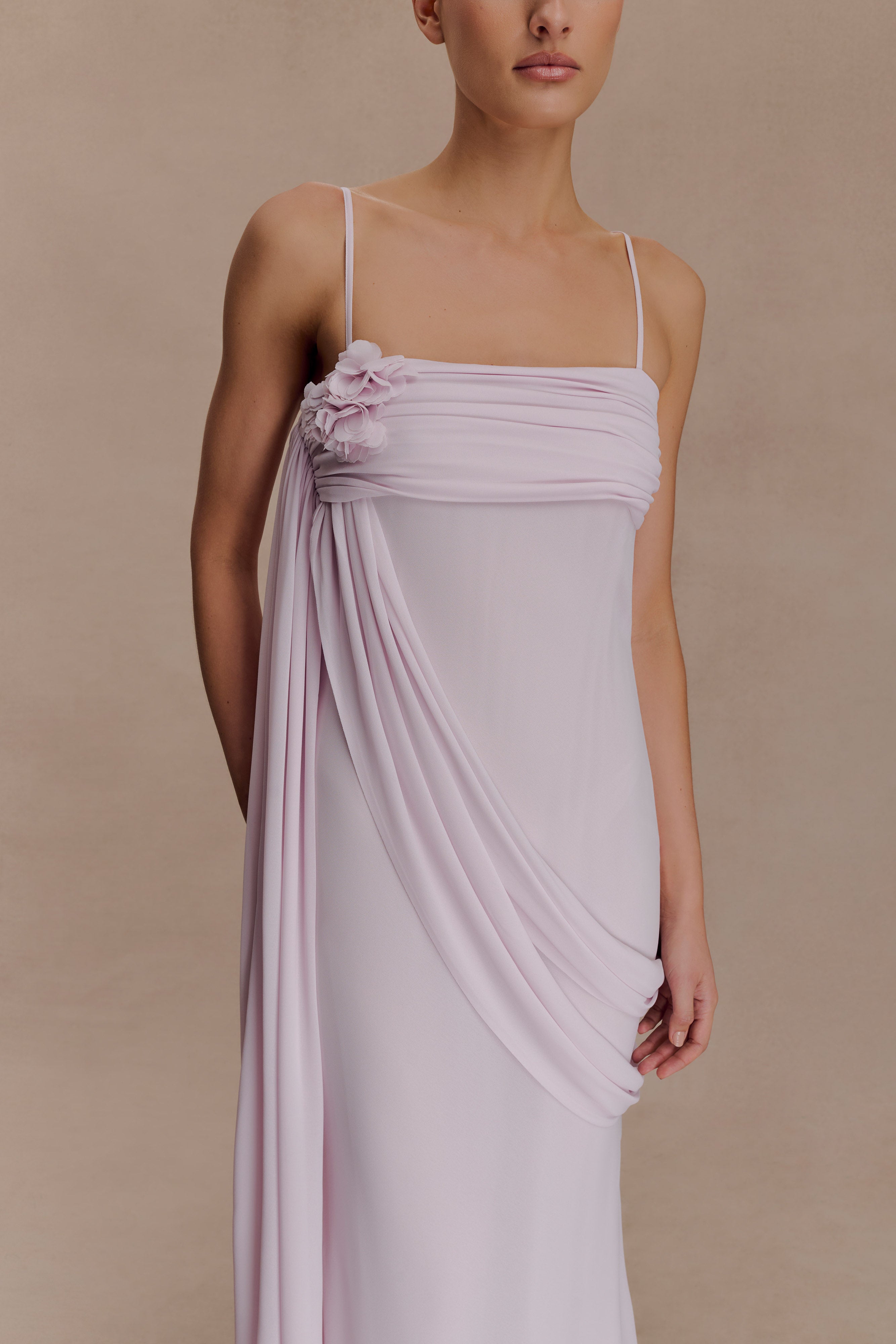 Leena Chiffon Maxi Dress - Light Lilac - Image 3