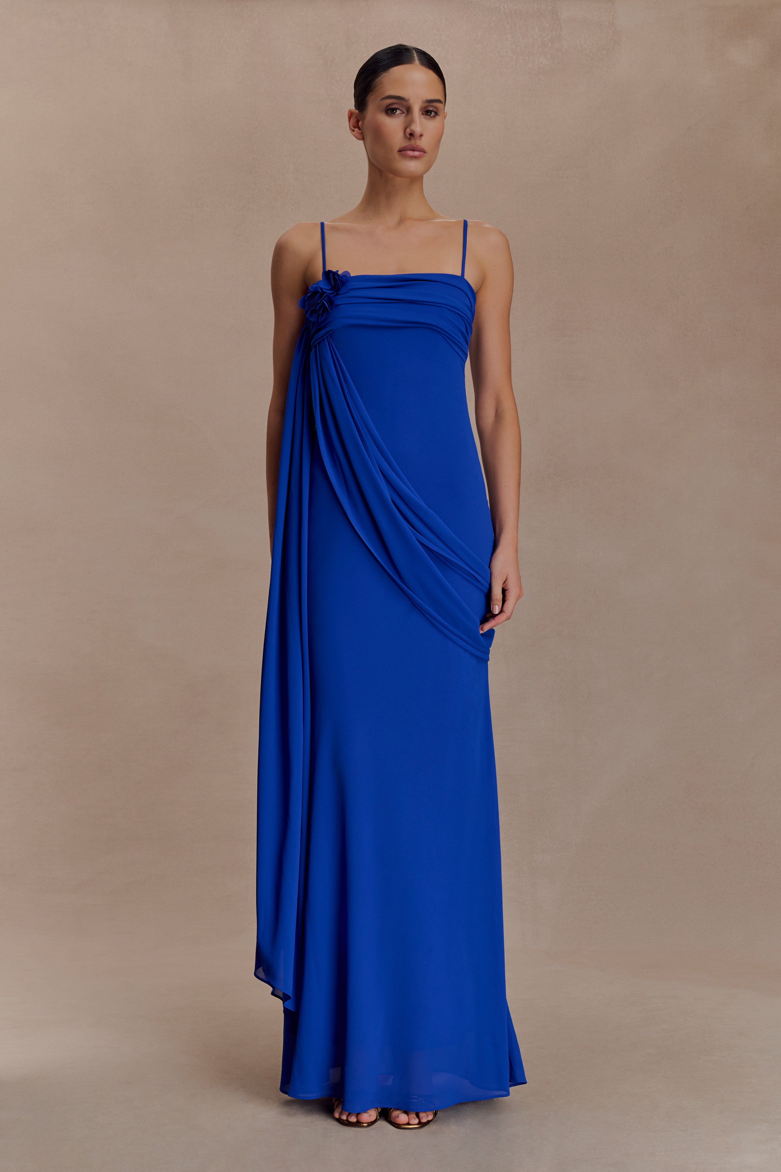 Leena Chiffon Maxi Dress - Cobalt - Image 3