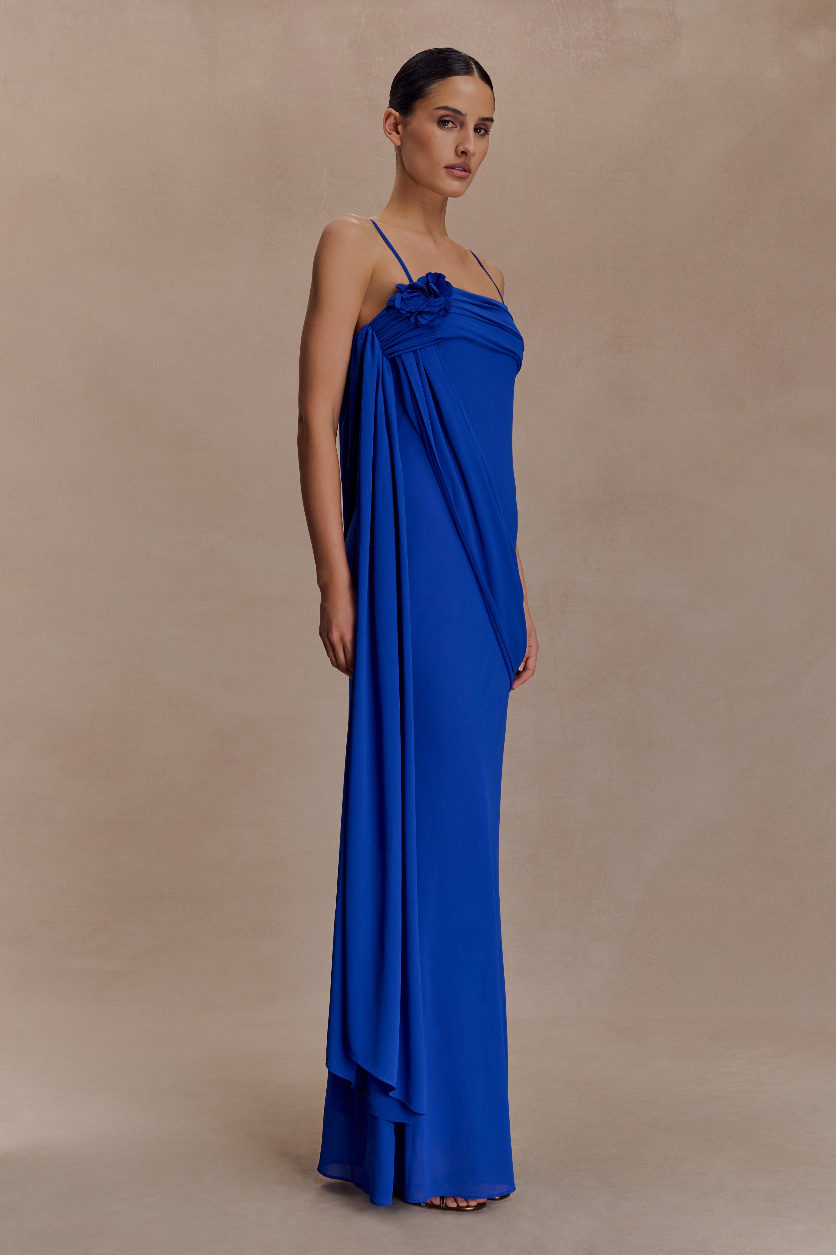 Leena Chiffon Maxi Dress - Cobalt - Image 4