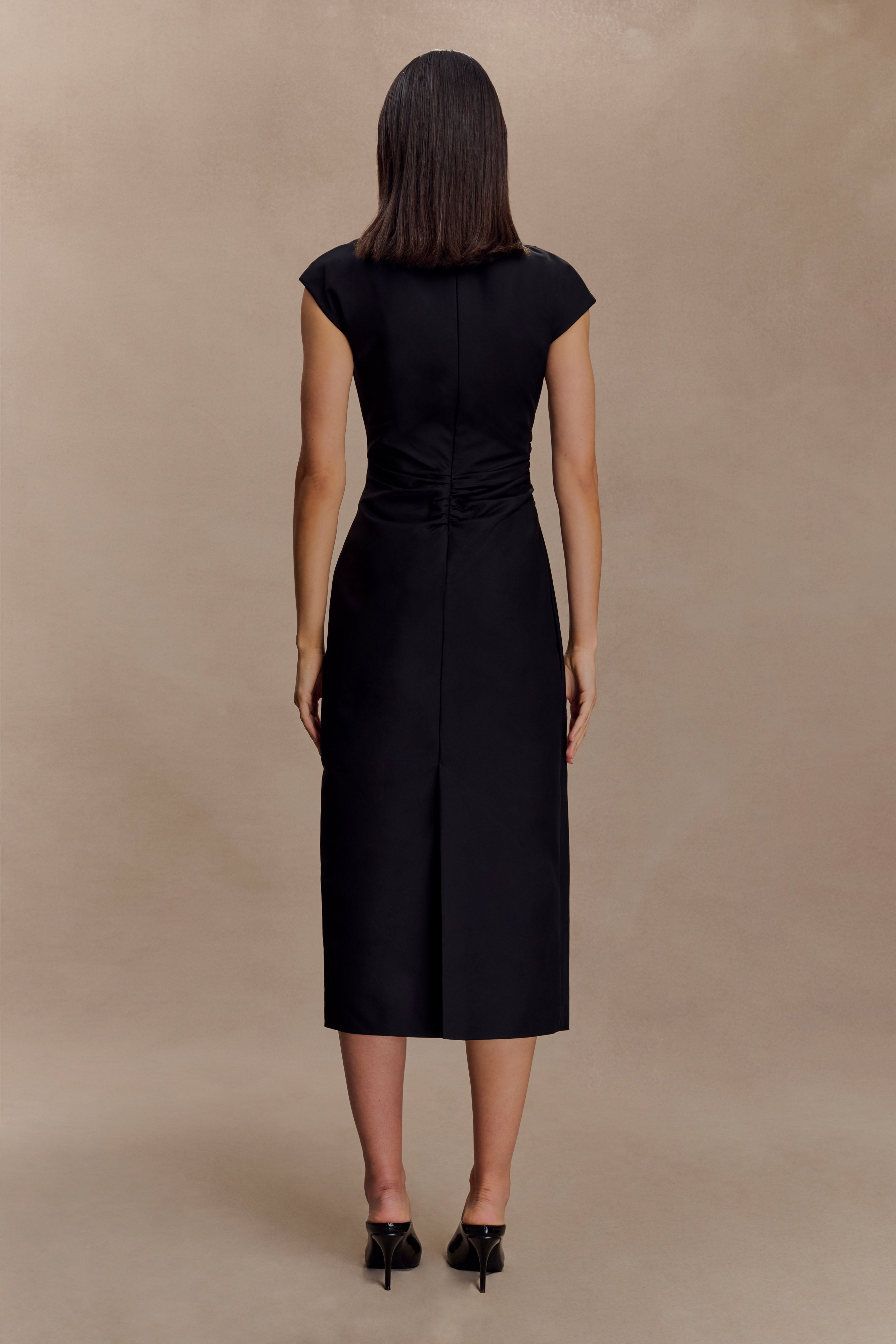 Alternative view of Lorena Cotton Midi Dress - Black