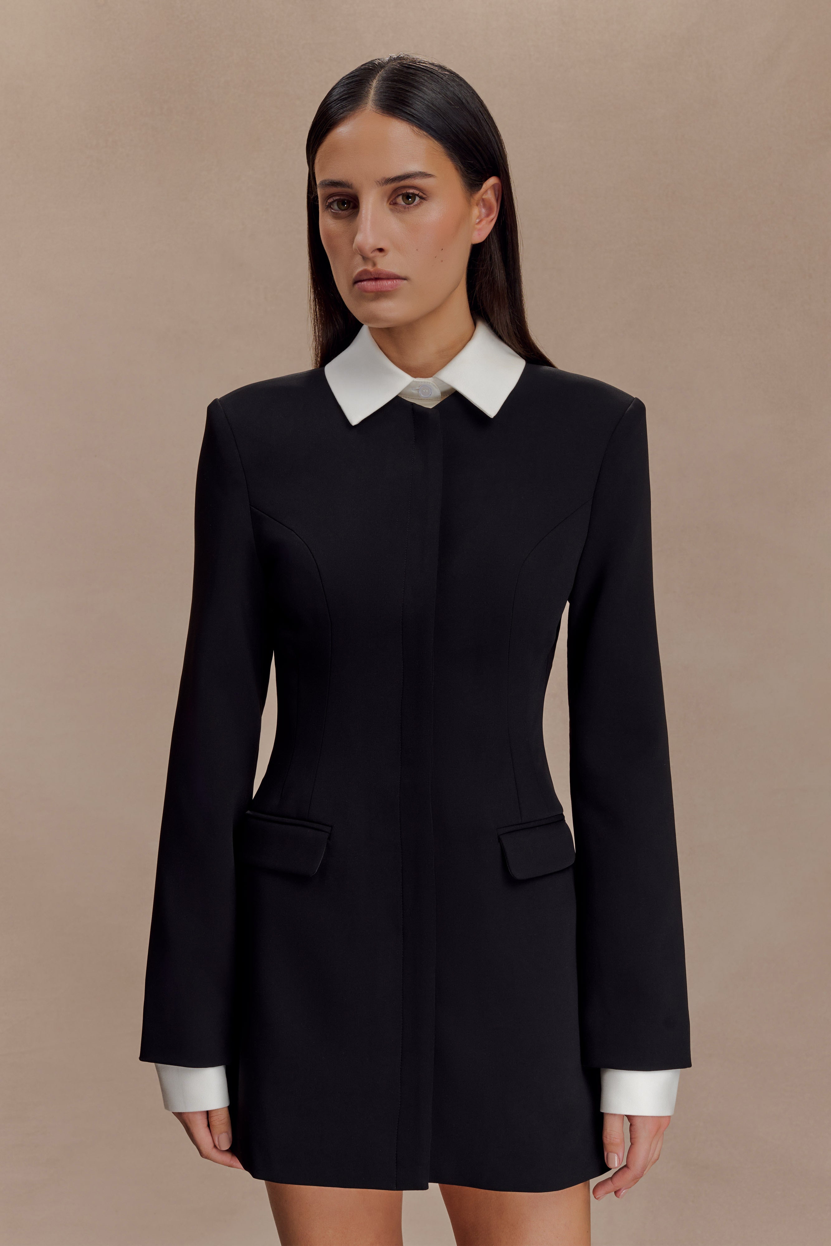Gretchen Suiting Mini Dress - Black - Image 6