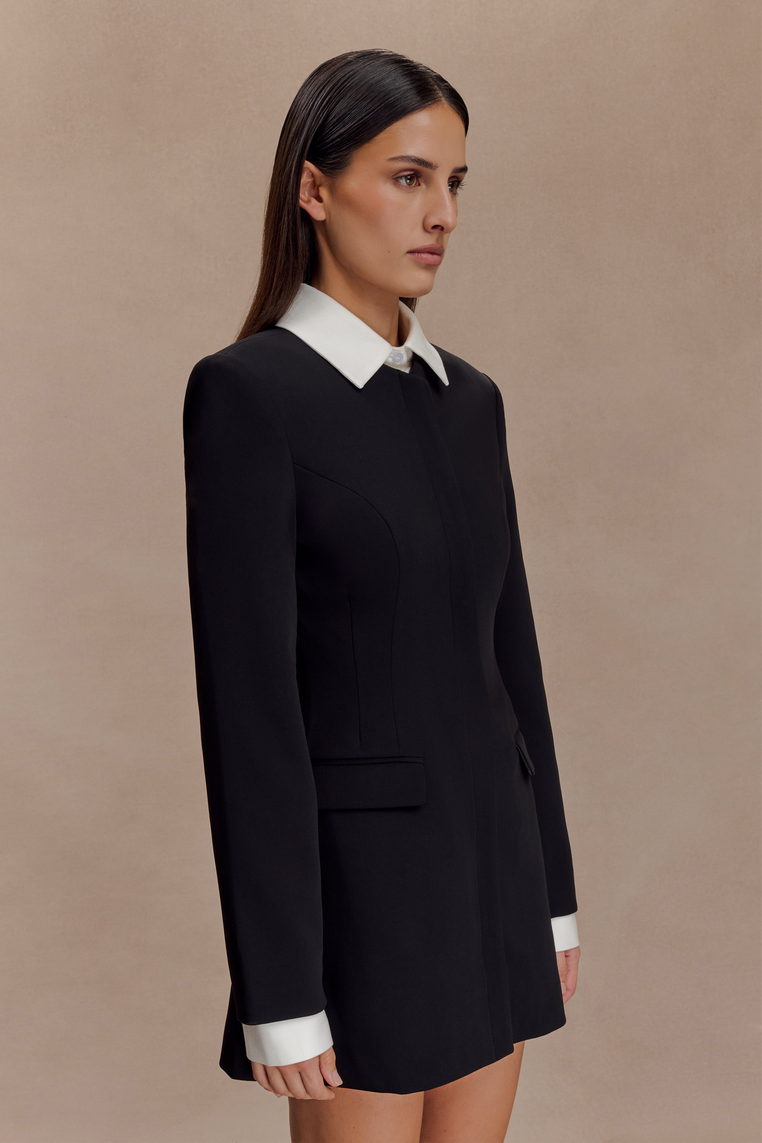 Gretchen Suiting Mini Dress - Black - Image 5