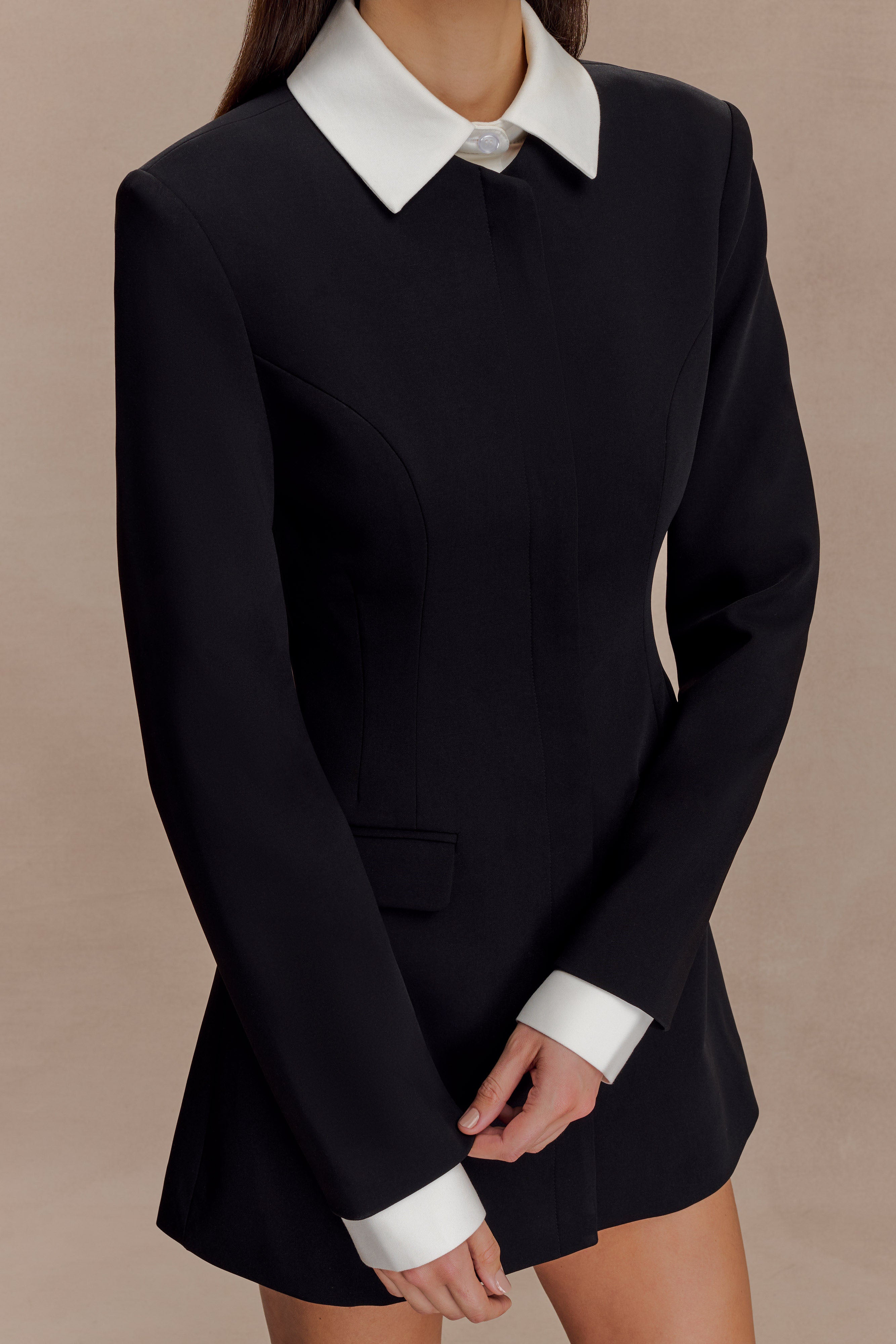 Gretchen Suiting Mini Dress - Black - Image 3