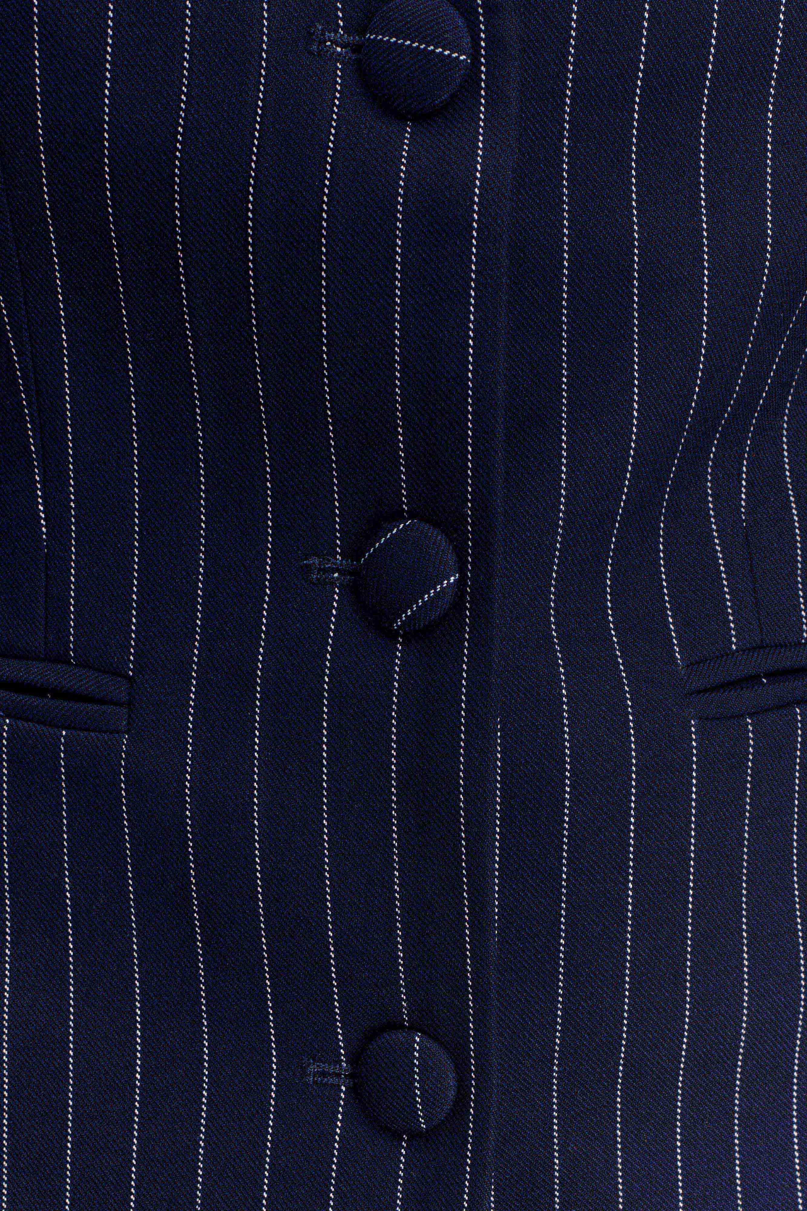 Bellamy Cinched Blazer - Navy Pinstripe - Image 9