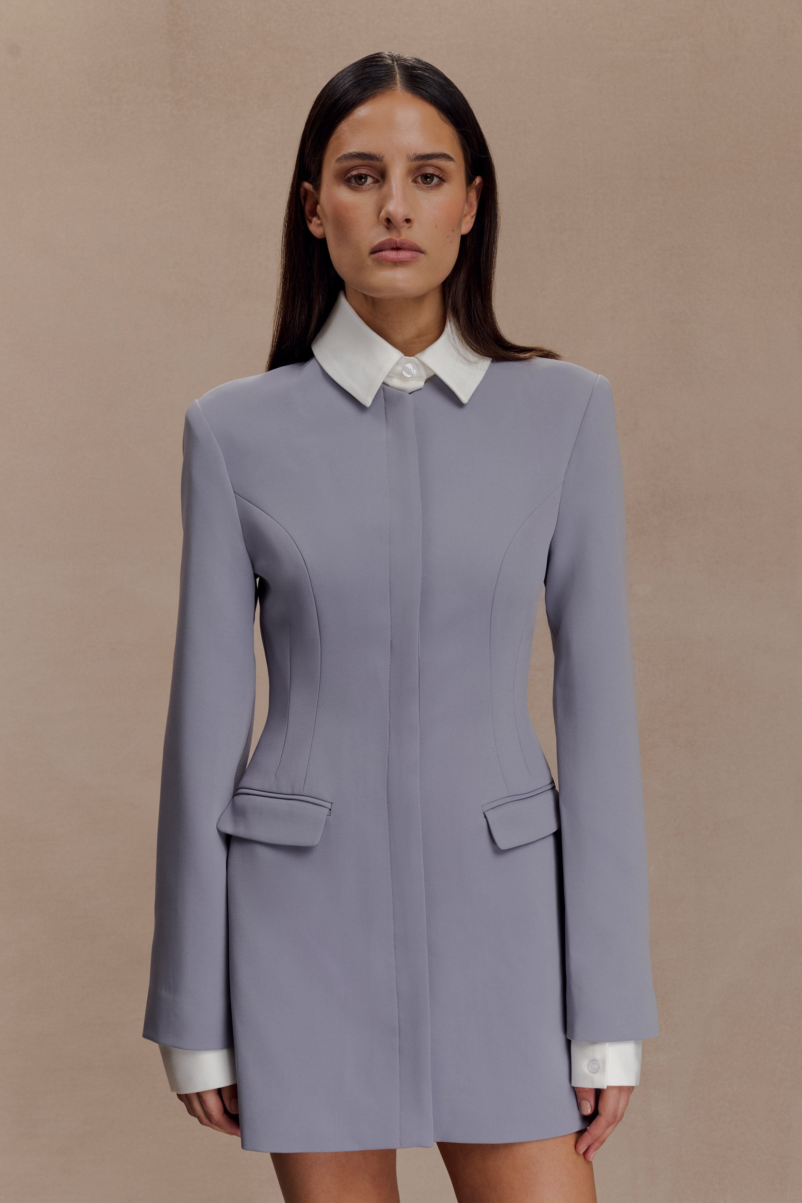 Alternative view of Gretchen Suiting Mini Dress - Grey