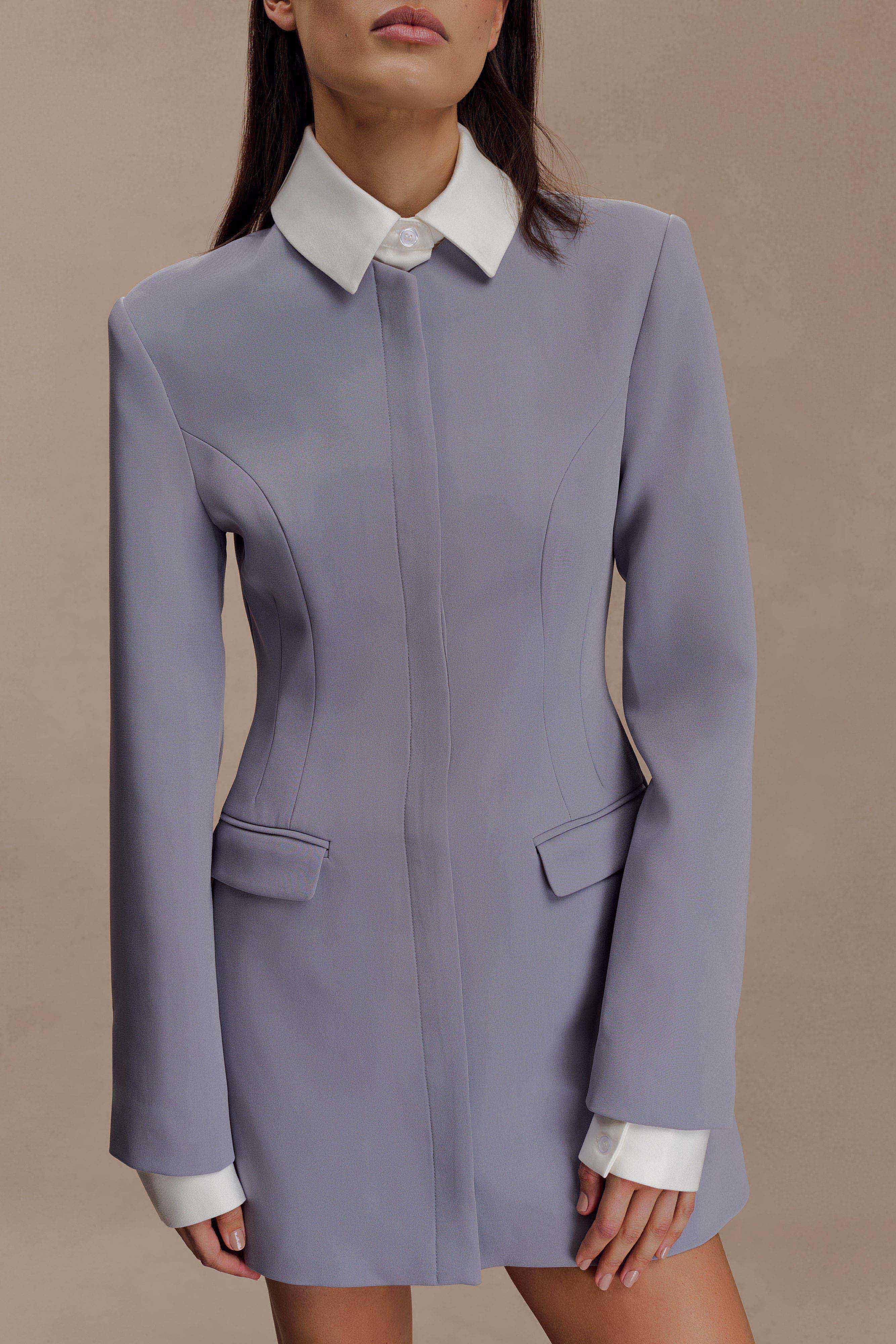 Gretchen Suiting Mini Dress - Grey - Image 4