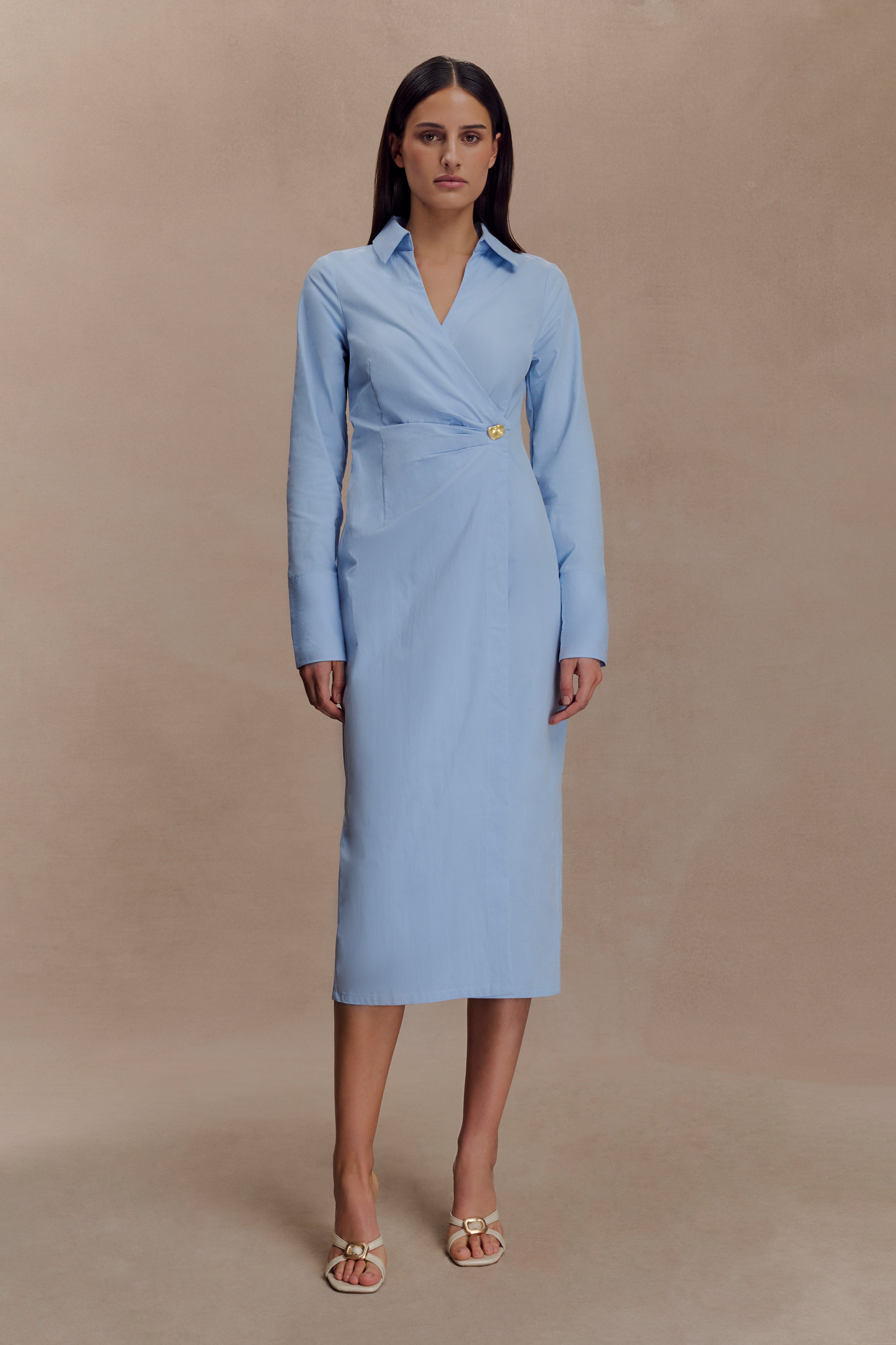 Alternative view of Mikaila Asymmetric Shirt Dress - Blue