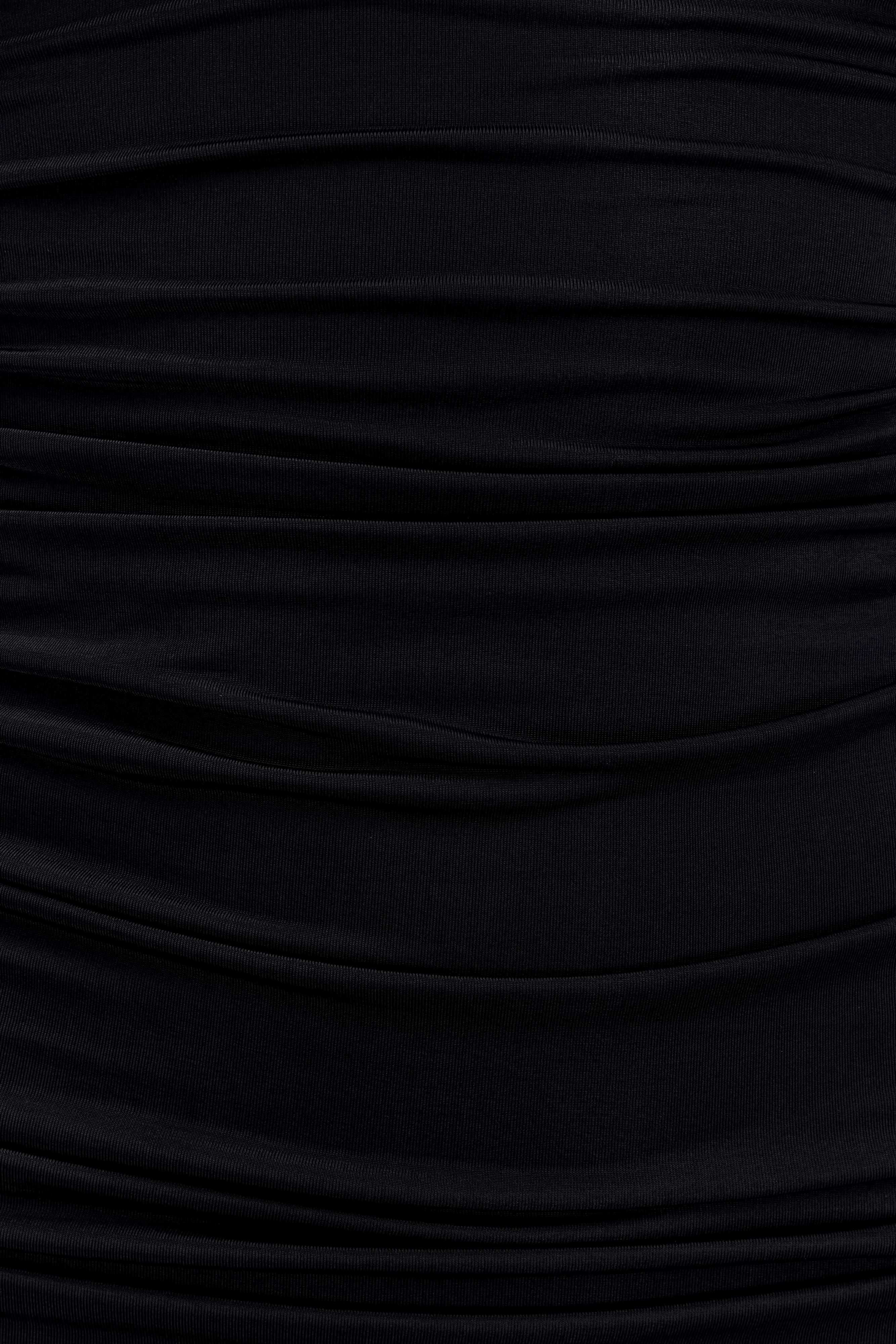 Hayden Long Sleeve Plunge Mini Dress - Black - Image 8