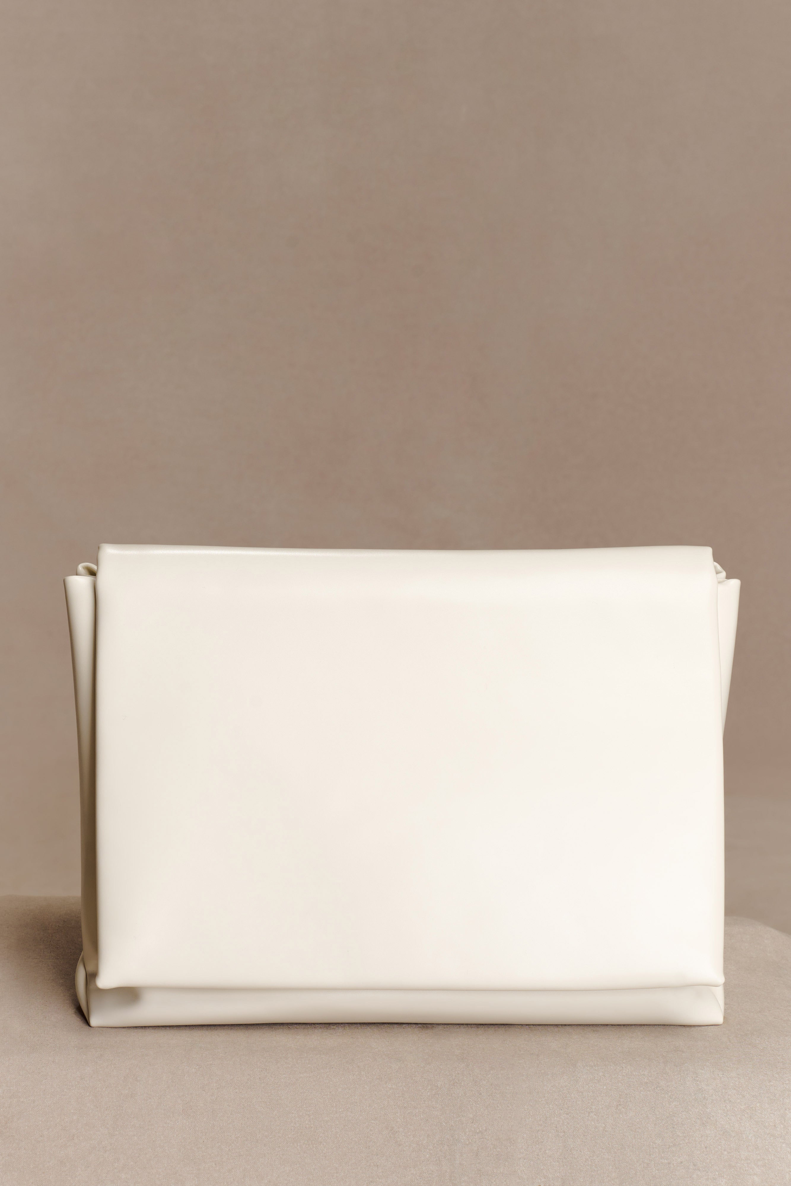 Alternative view of Kiera Faux Leather Oversized Clutch - Ivory