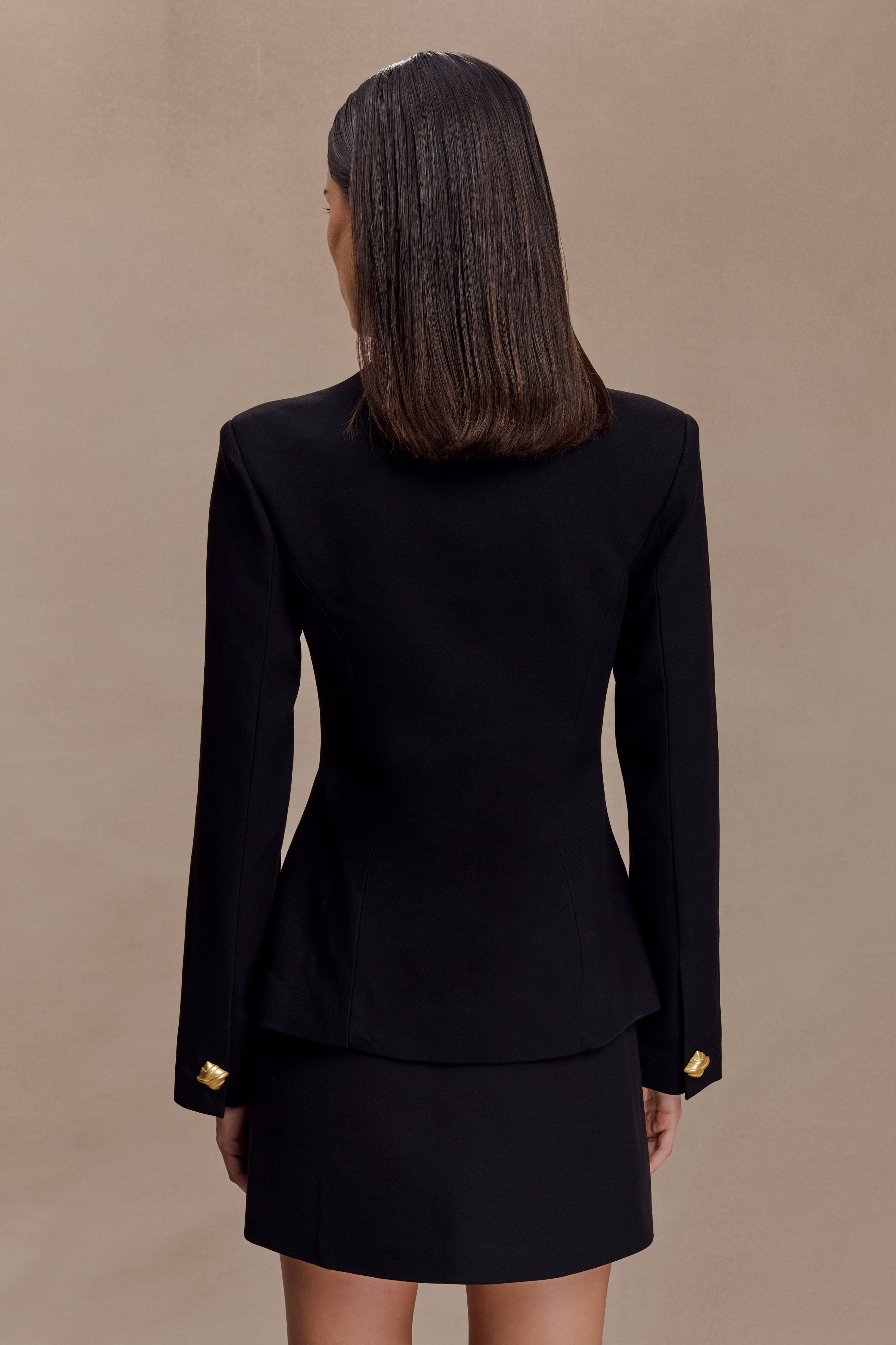 Christel Suiting Fitted Blazer - Black - Image 2