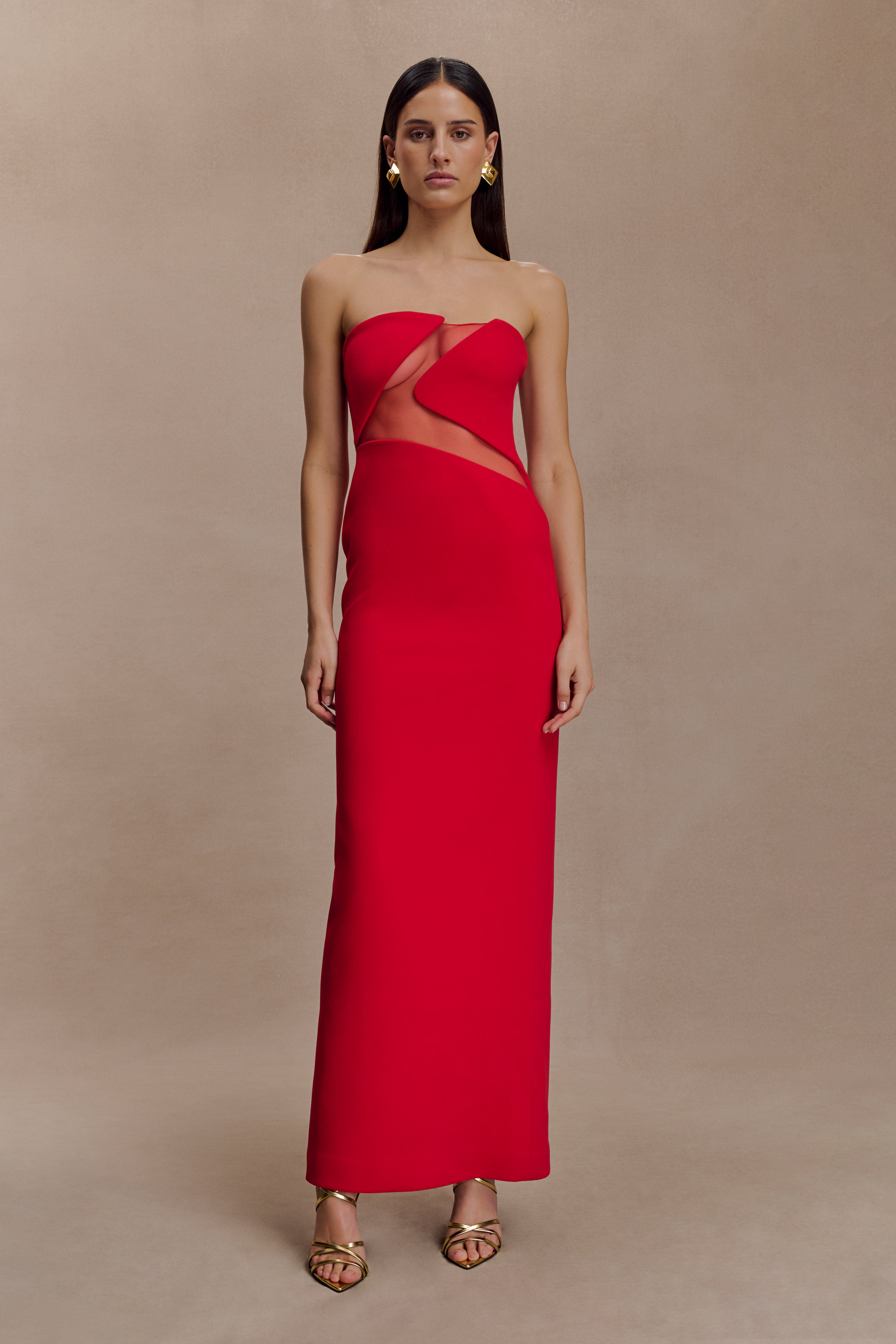 Alternative view of Lianne Strapless Maxi Dress - Red