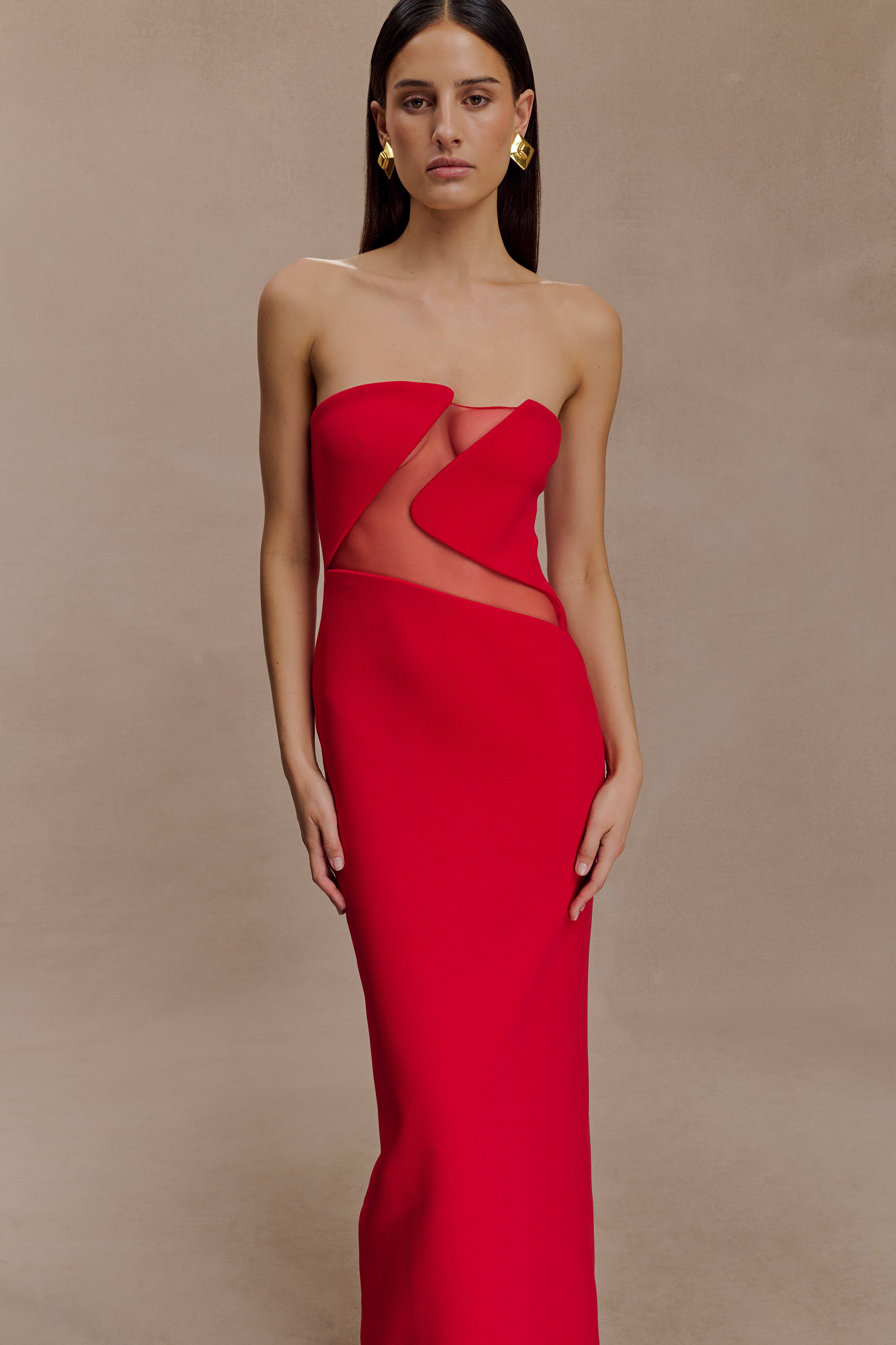 Lianne Strapless Maxi Dress - Red - Image 3