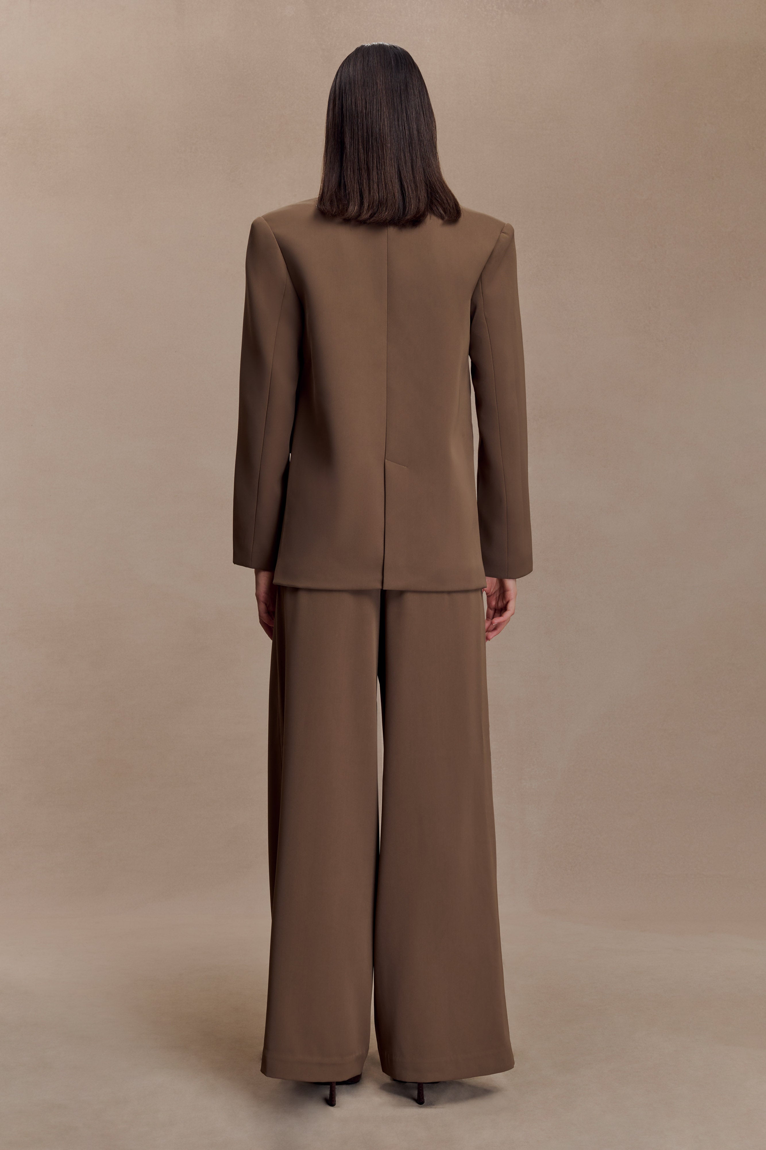Alternative view of Arlo Wide Leg Suiting Trouser - Cacao Brown