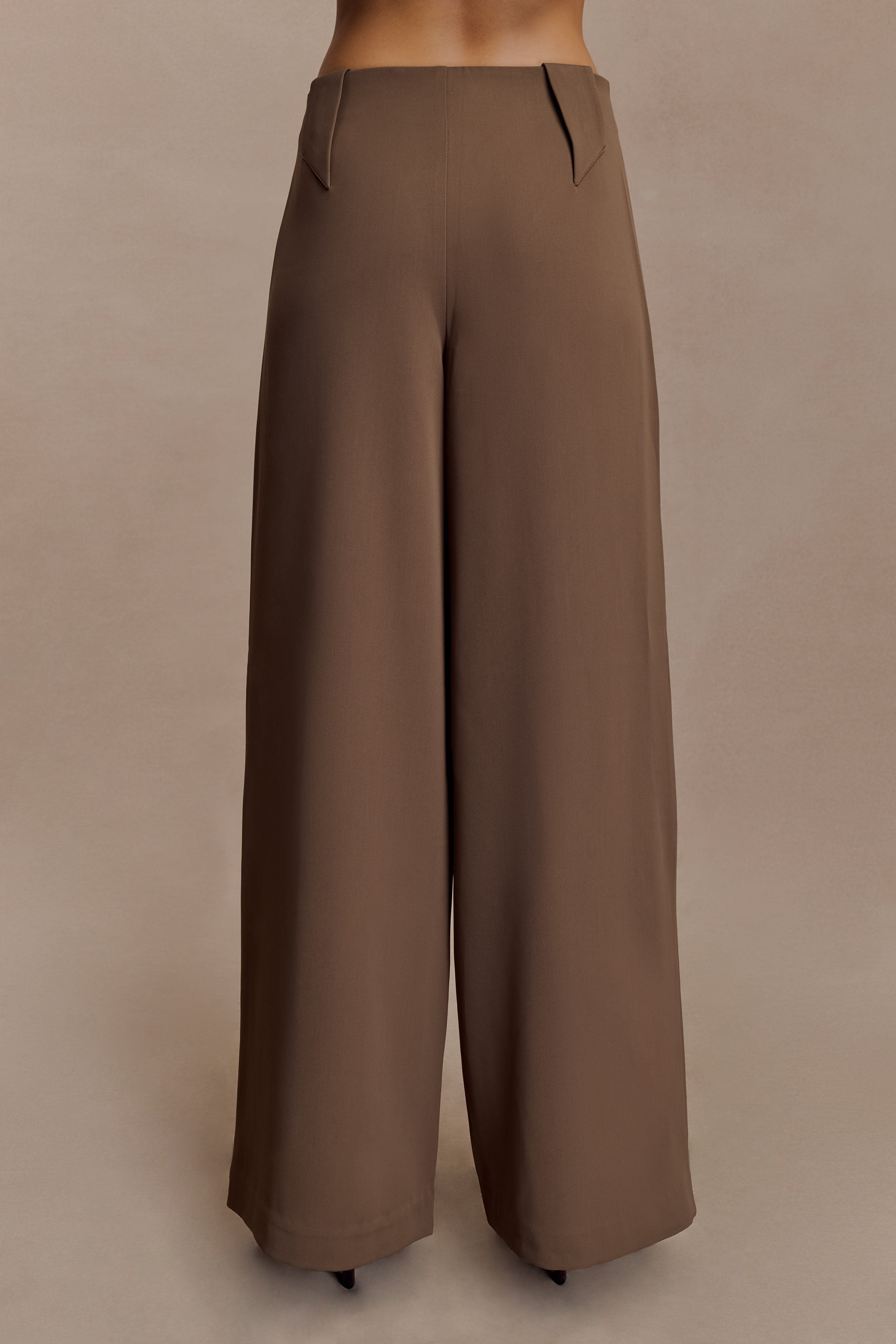 Arlo Wide Leg Suiting Trouser - Cacao Brown - Image 4