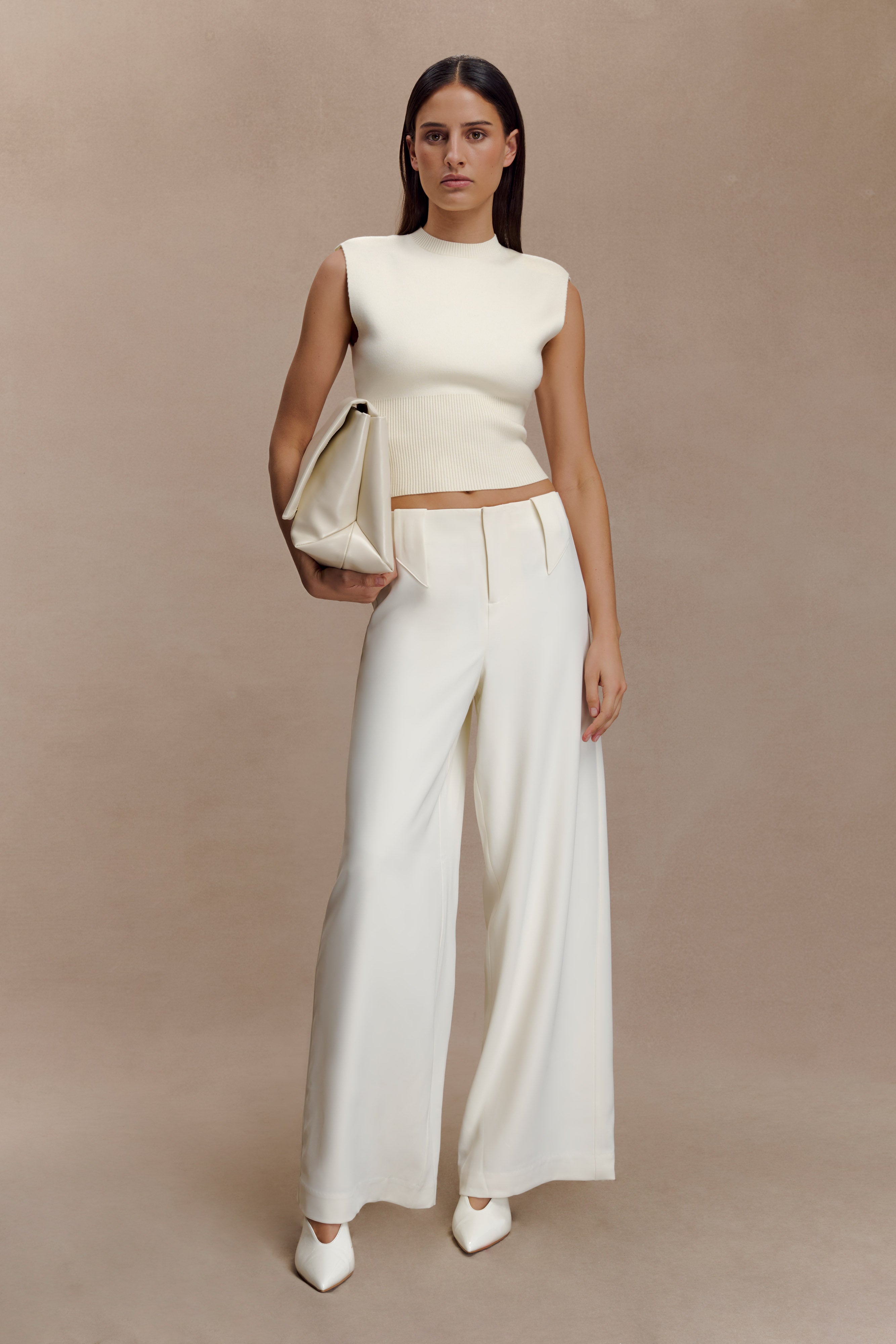 Sharpay Sleeveless Knit Top - Ivory - Image 8