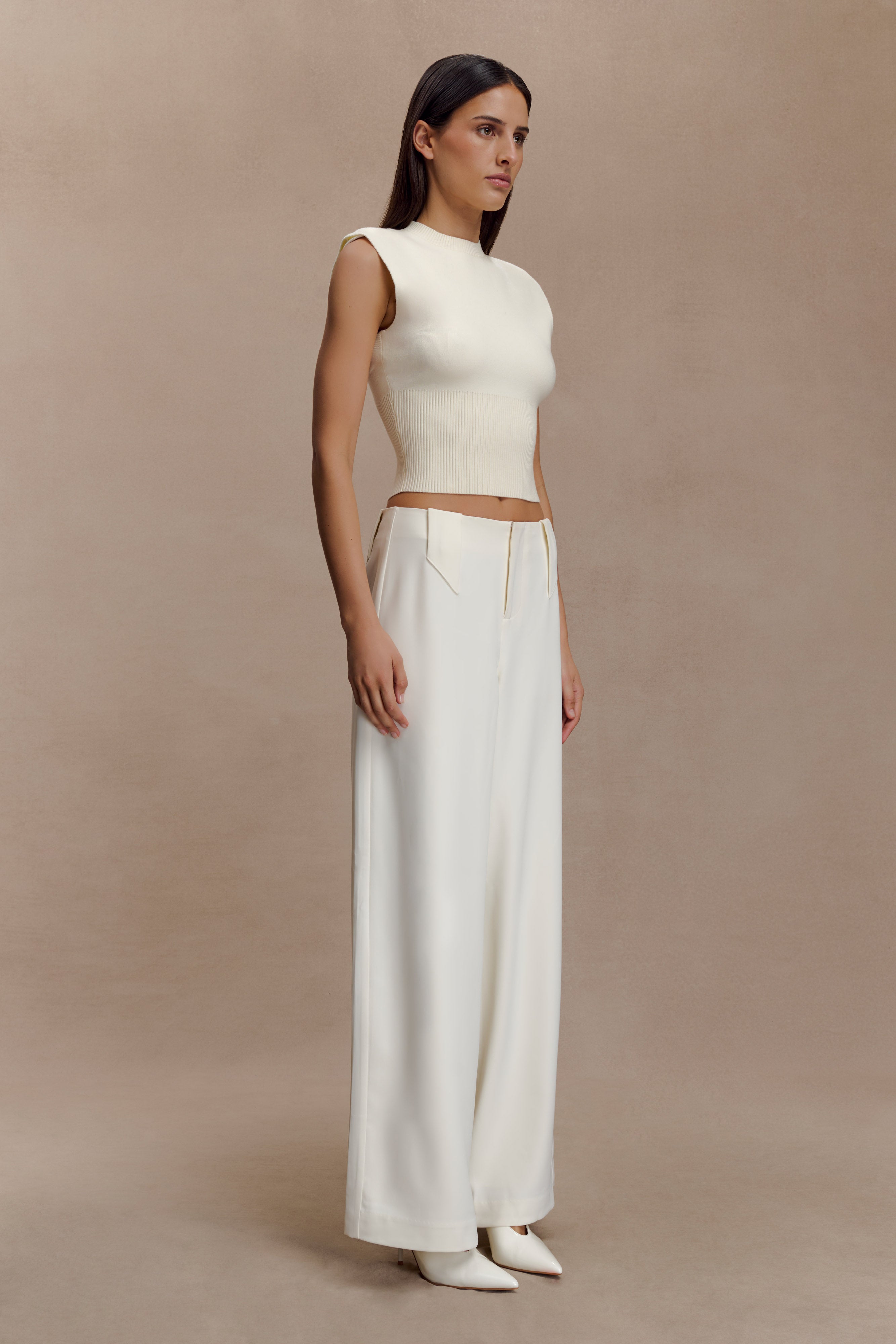 Sharpay Sleeveless Knit Top - Ivory - Image 6