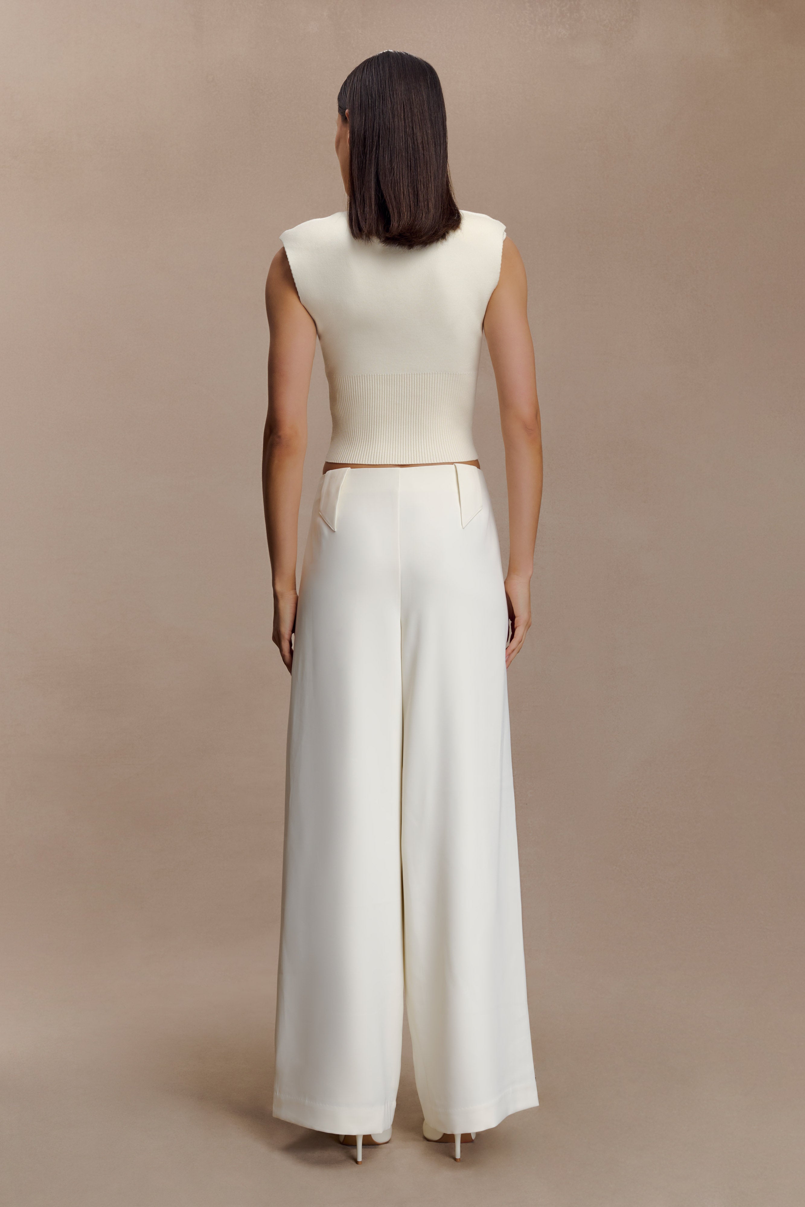 Sharpay Sleeveless Knit Top - Ivory - Image 7