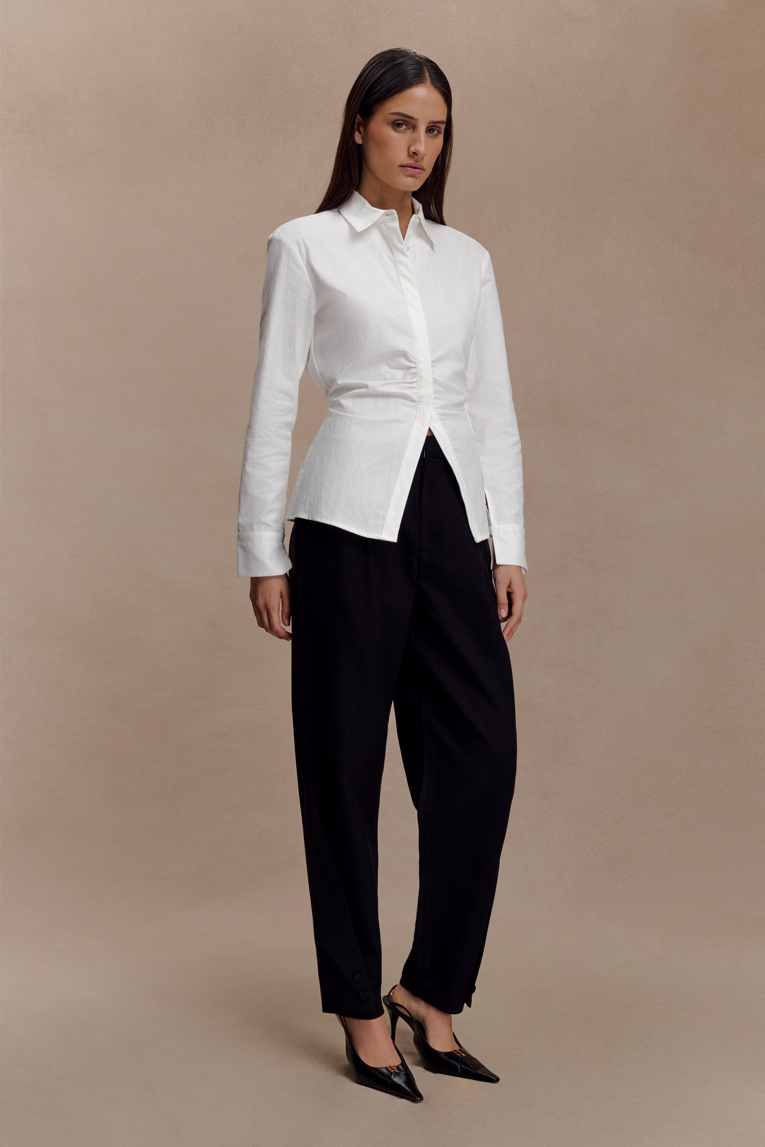 Olie Barrel Leg Suiting Pants - Black - Image 3