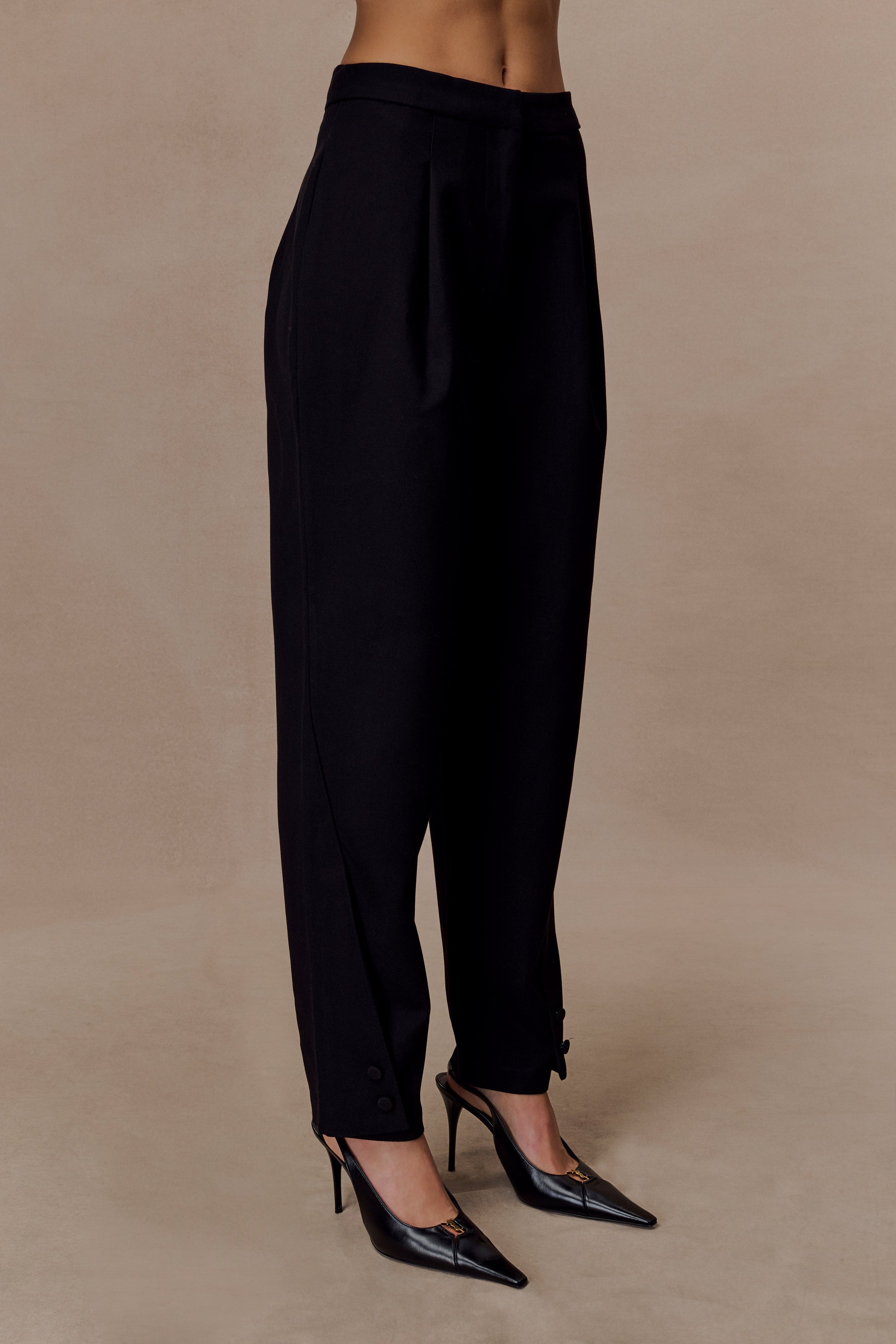 Olie Barrel Leg Suiting Pants - Black - Image 4