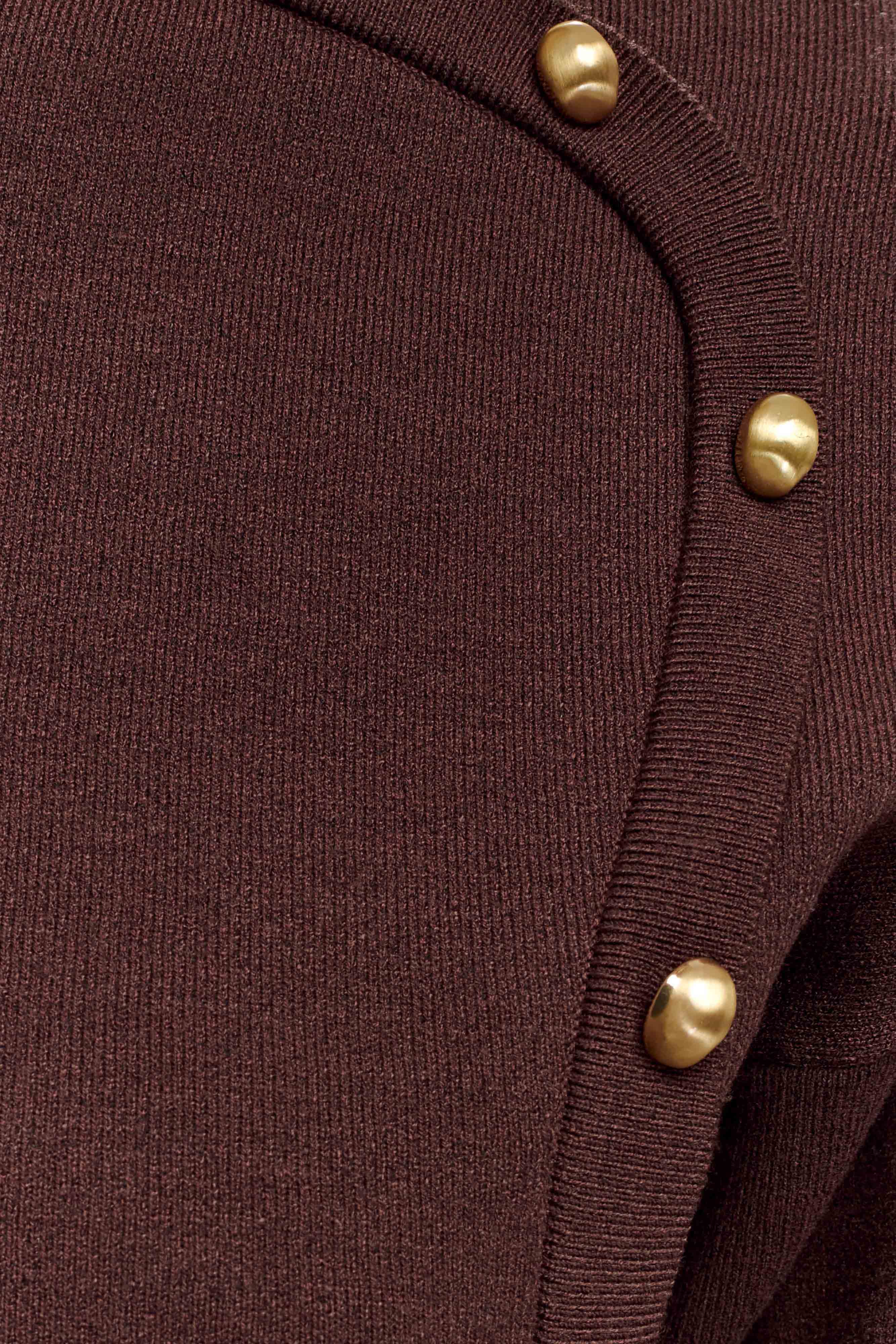 Mertyle Aysmetrical Knit Jumper - Deep Chocolate - Image 7