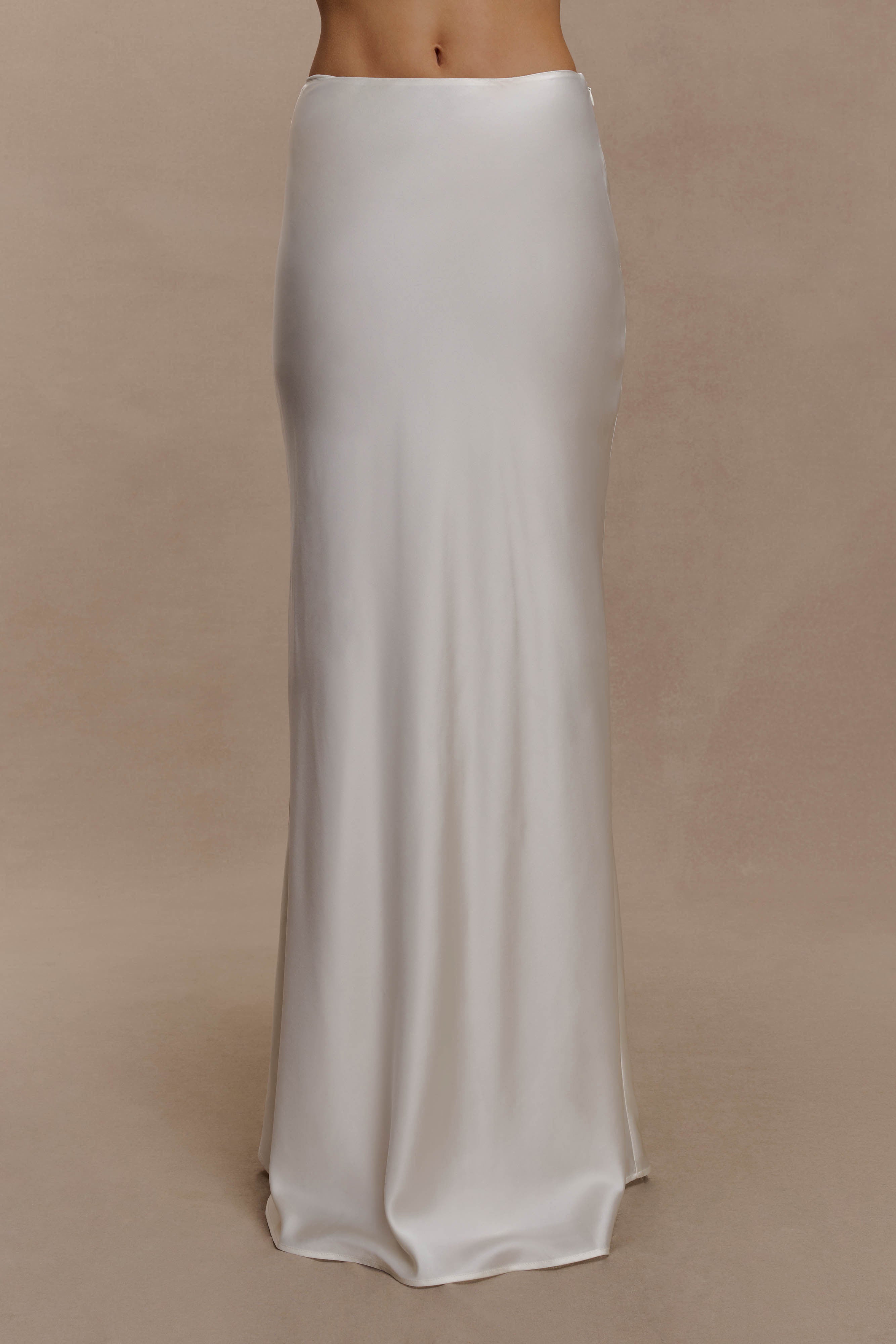 Sabrina Silk Blend Maxi Skirt - Ivory - Image 7